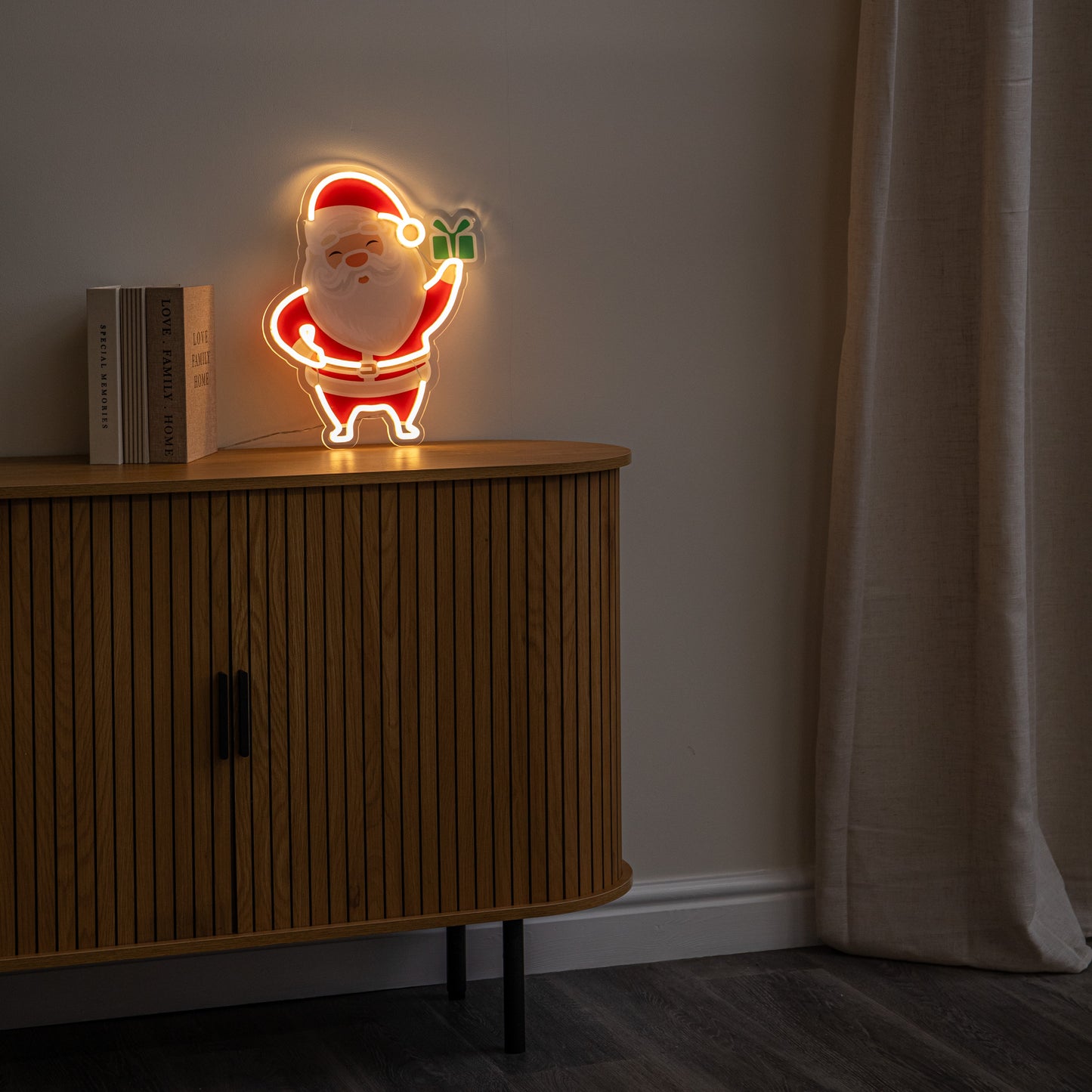 40cm Santa Christmas Neon Light with Warm White LEDs & USB Cable