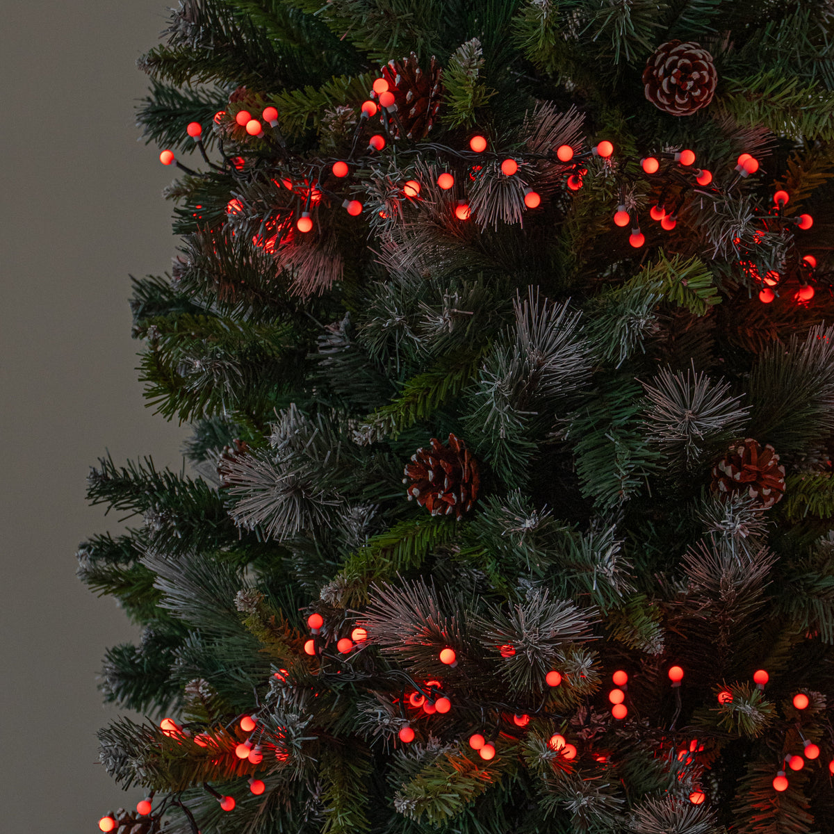 2.5m 250 LED Globe Cluster Christmas String Lights in Red