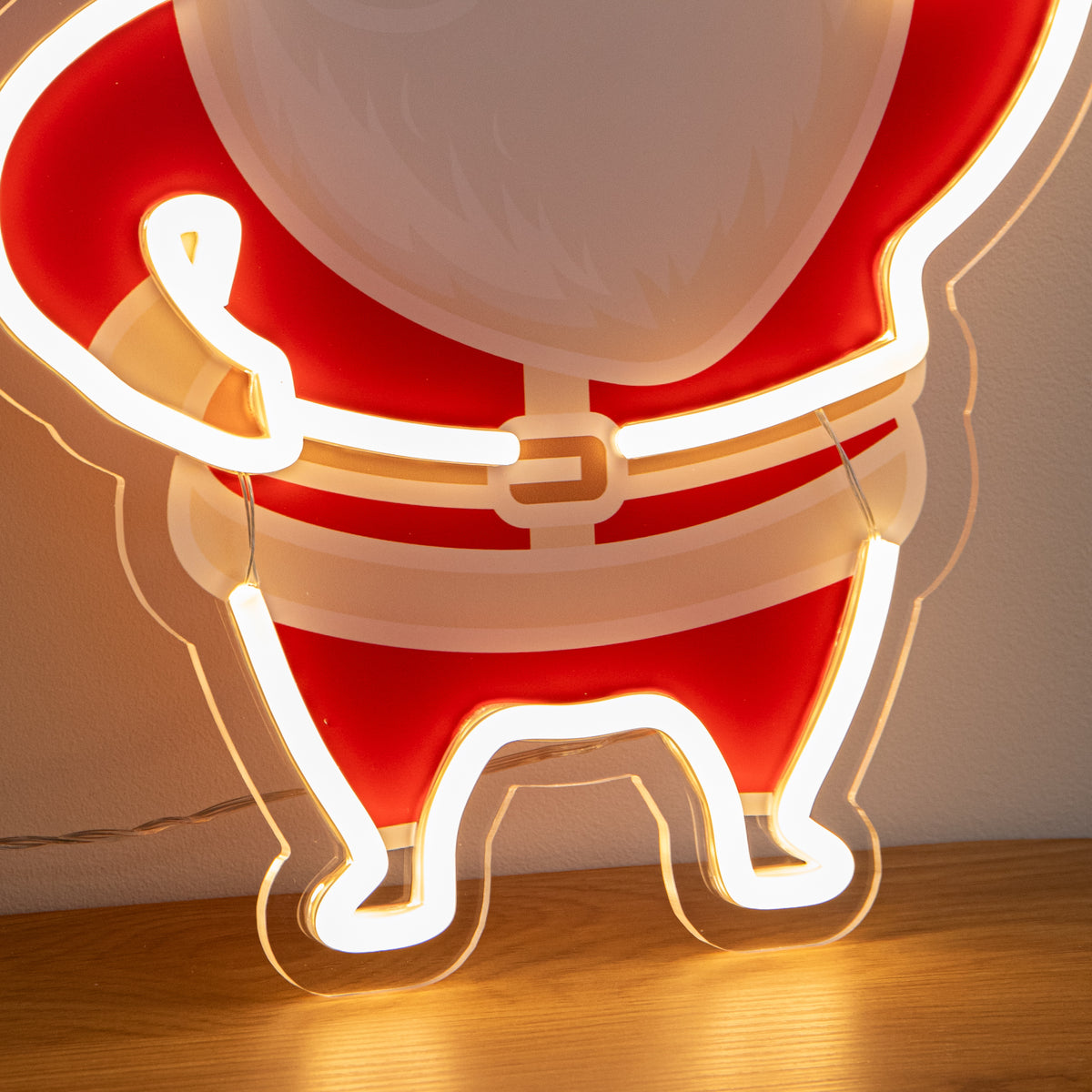 40cm Santa Christmas Neon Light with Warm White LEDs & USB Cable