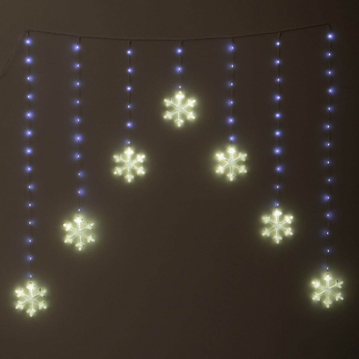 1.2 x 1.2m Neon Snowflake Curtain Christmas Lights with 588 White LEDs
