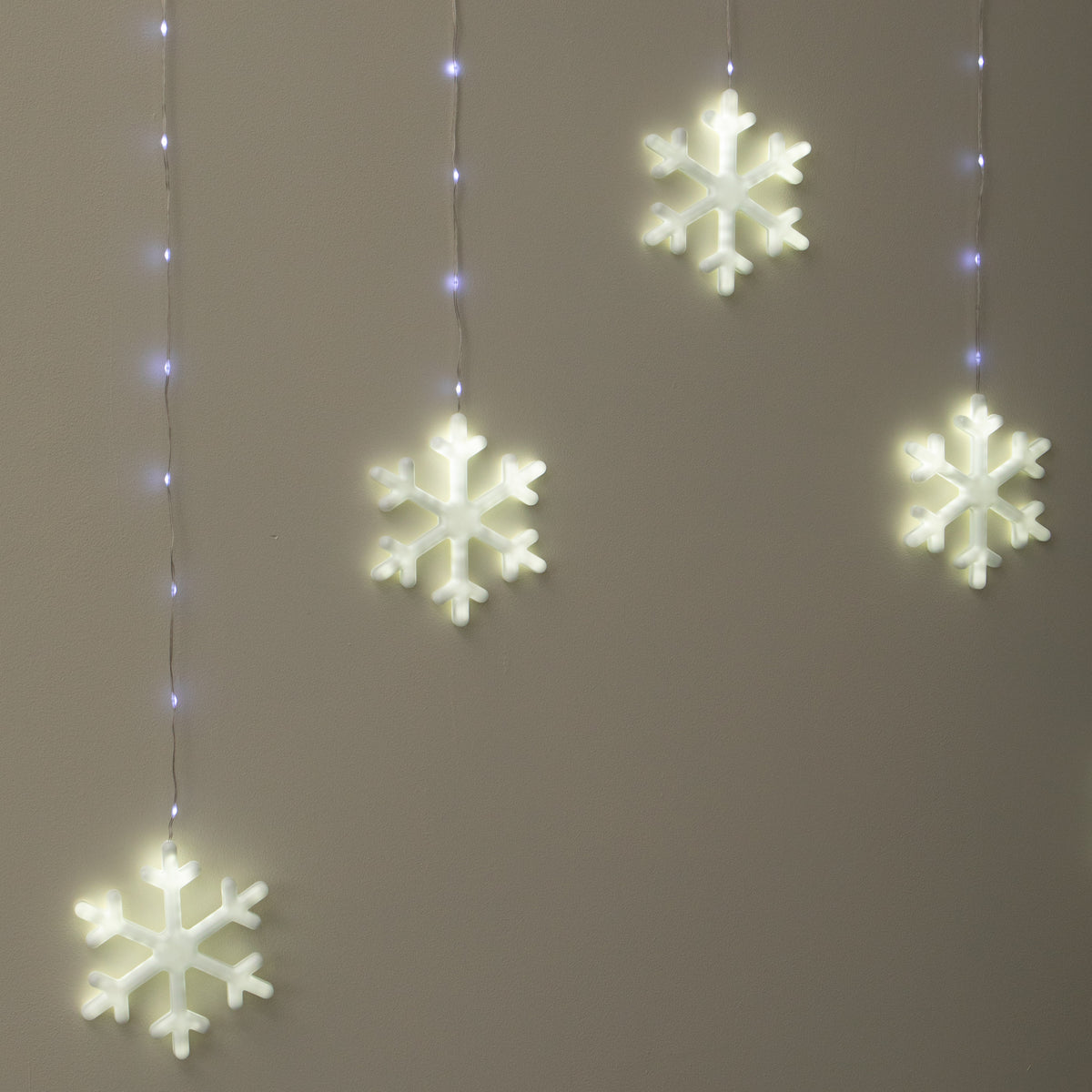 1.2 x 1.2m Neon Snowflake Curtain Christmas Lights with 588 White LEDs
