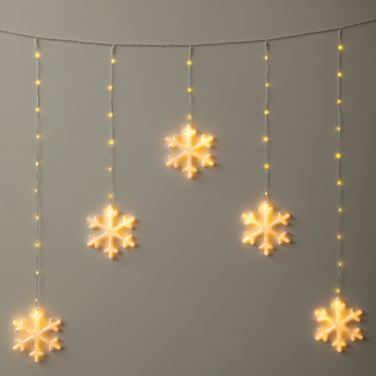 1.2 x 1.2m Neon Snowflake Curtain Christmas Lights with 588 Warm White LEDs