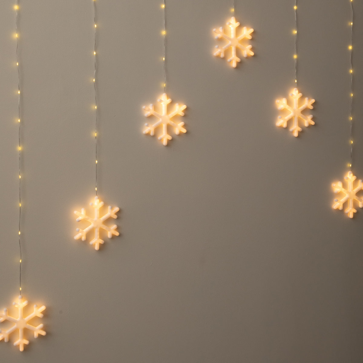 1.2 x 1.2m Neon Snowflake Curtain Christmas Lights with 588 Warm White LEDs