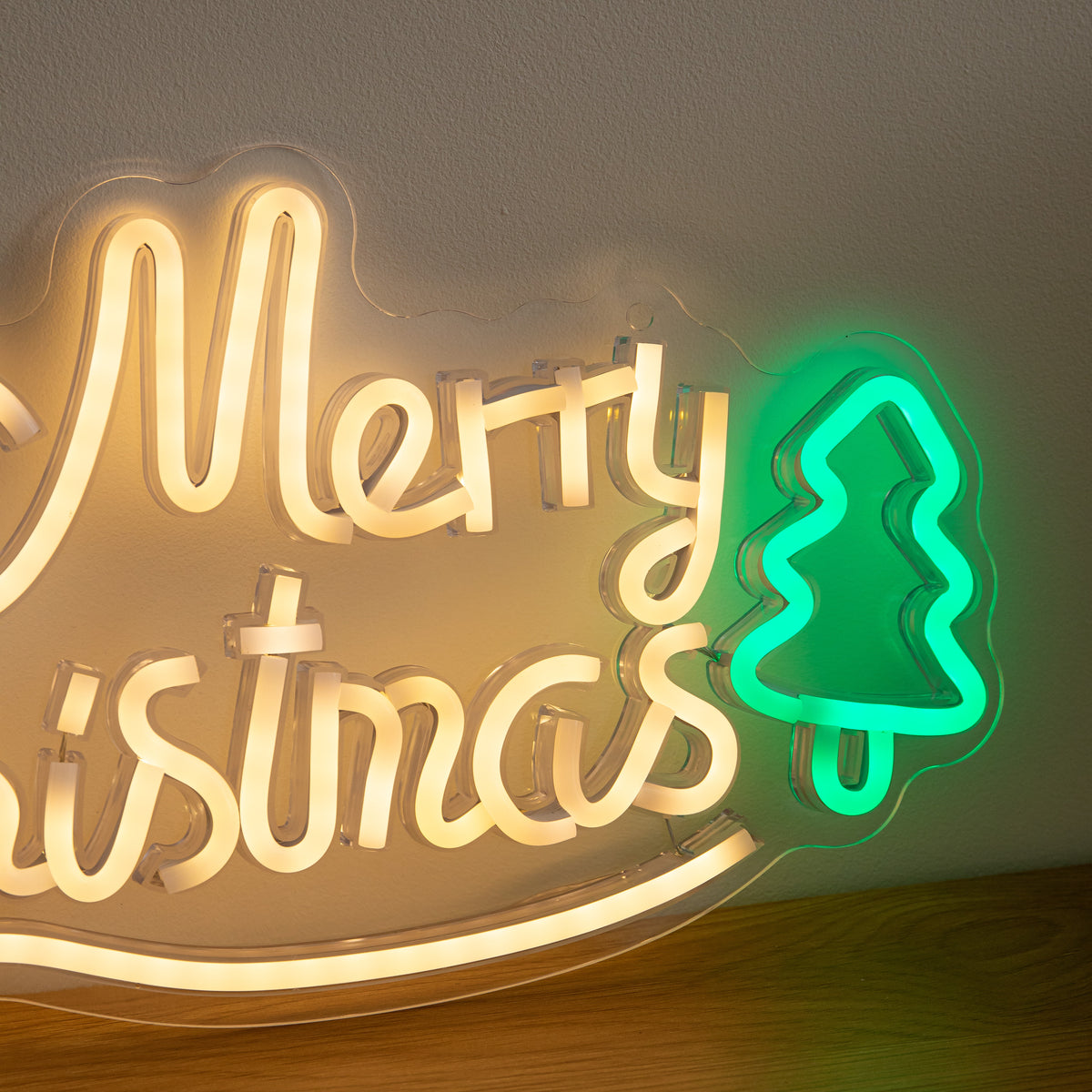 43cm Multicoloured Neon Merry Christmas LED Sign with USB Cable