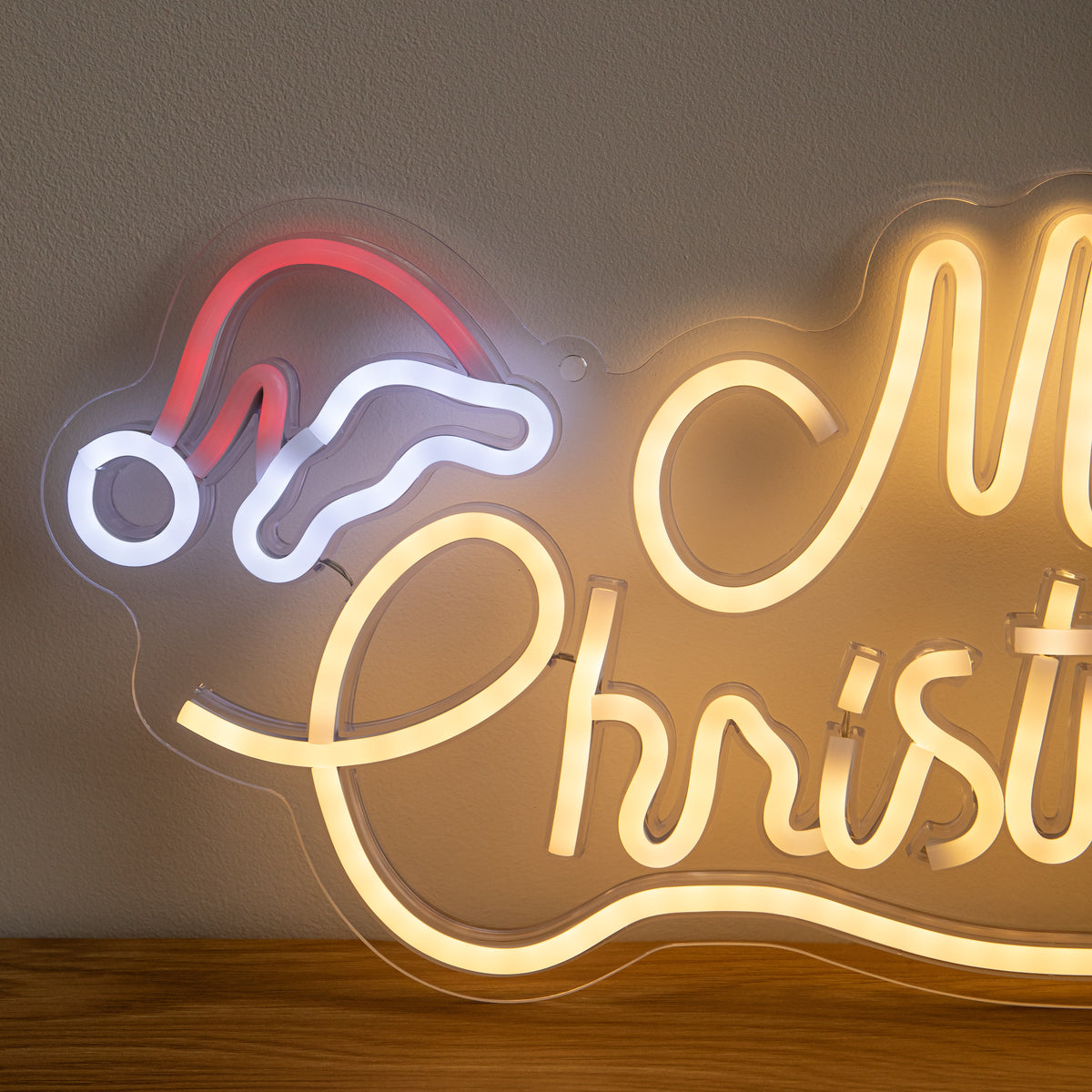 43cm Multicoloured Neon Merry Christmas LED Sign with USB Cable