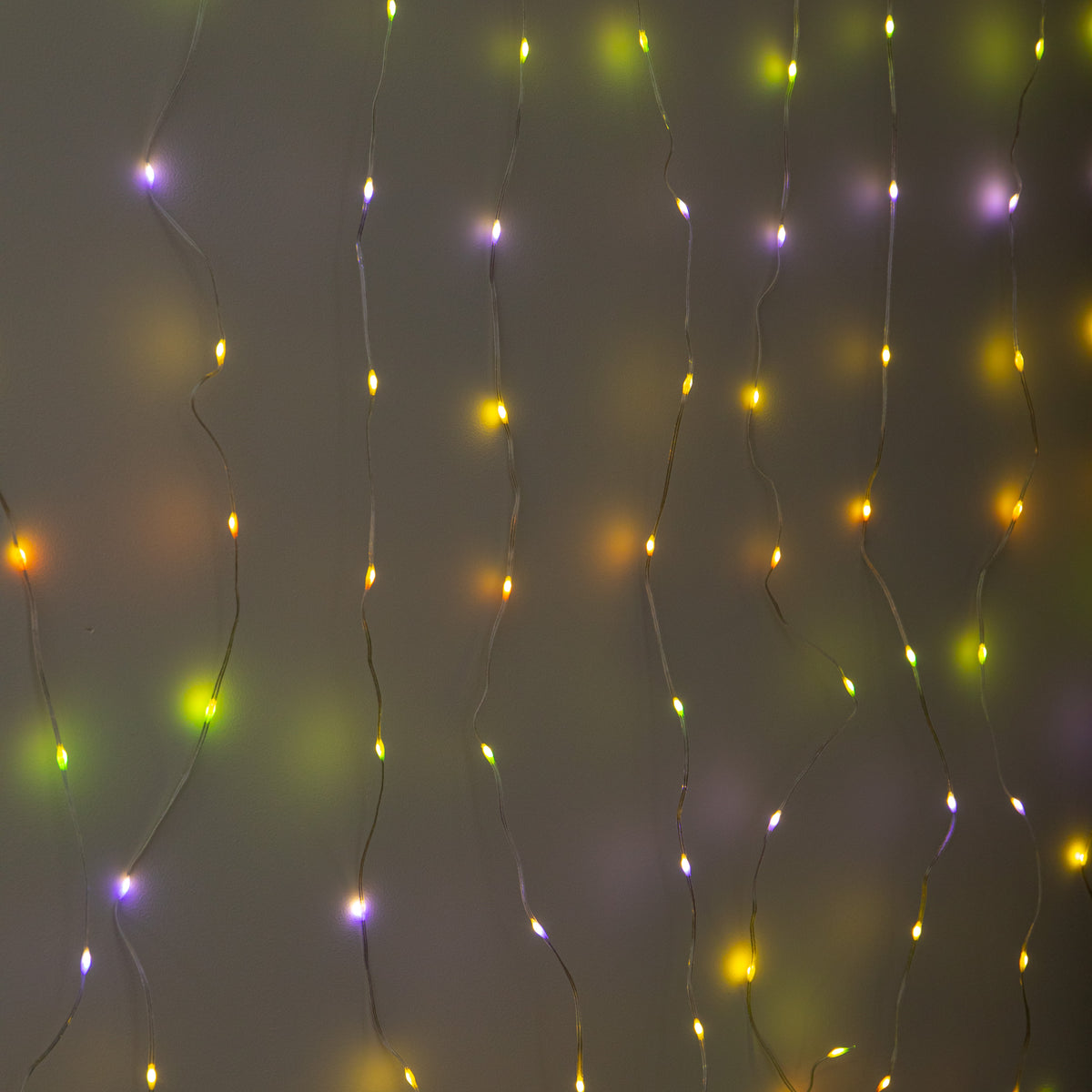 1m x 2m TwoTone Warm White & Multi-Coloured Curtain Net with 200 LEDs