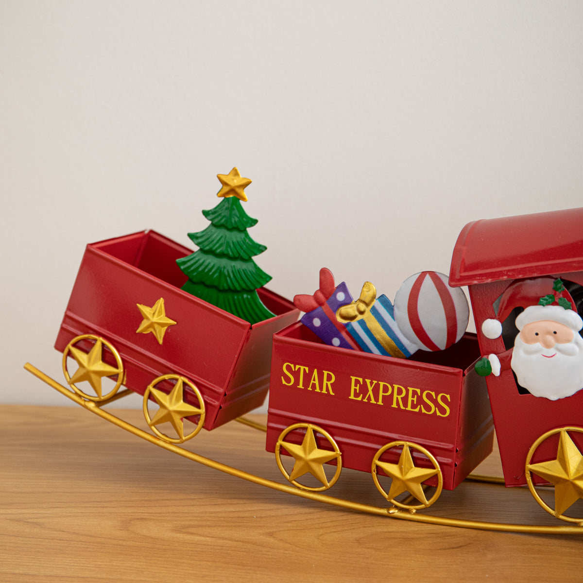 43cm All Aboard Santa's Star Express Hand Painted Christmas Train
