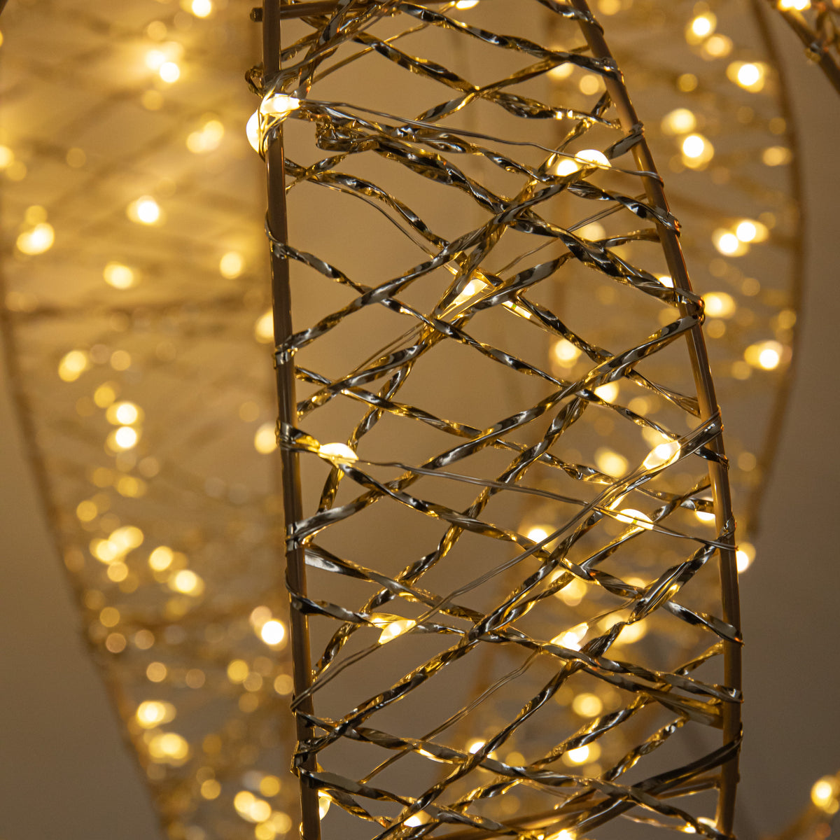 30cm Gold MicroBrights Christmas Light up Ball with 240 Warm White LEDs