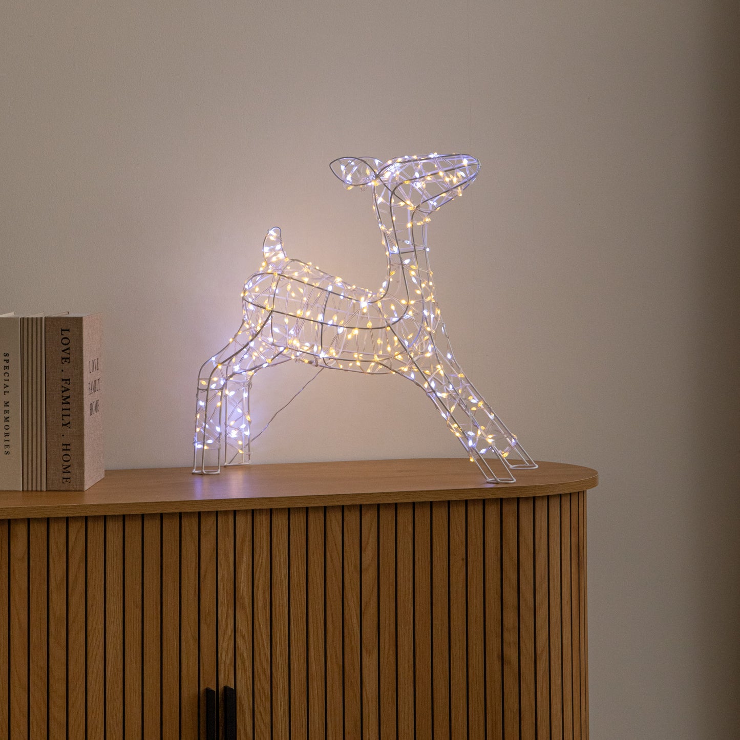41cm Light Up Christmas Baby Reindeer with White & Warm White Twinkling LEDs