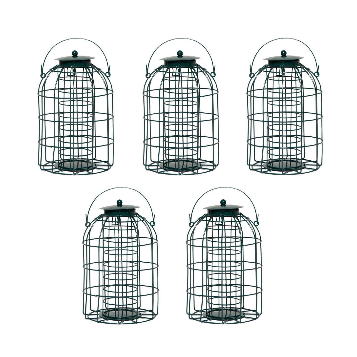 Pack of 5 Wild Bird Fat Ball Feeder with Squirrel Guard
