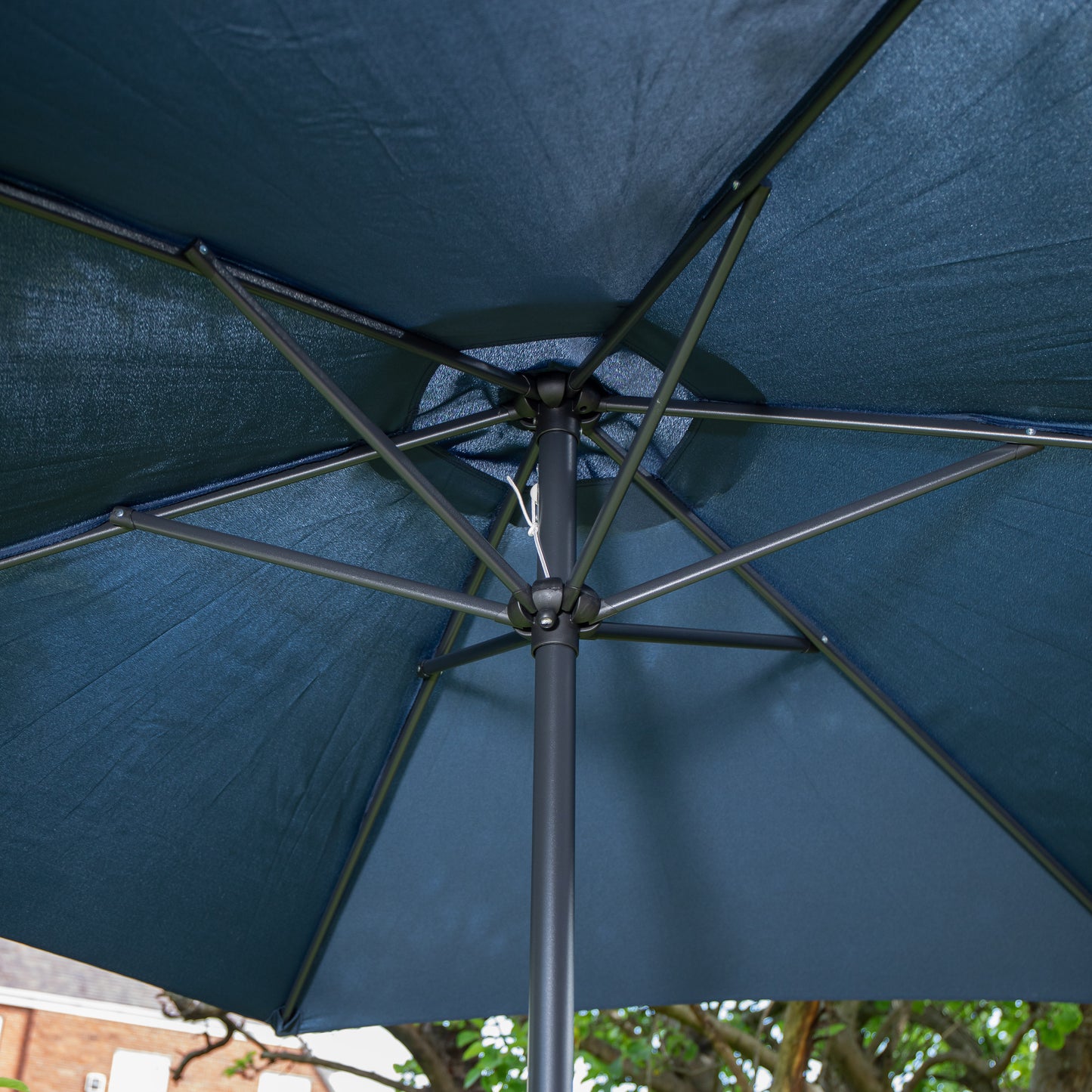 2.7m Havana Garden Patio Parasol with Crank Handle in Blue with 9kg Base Included