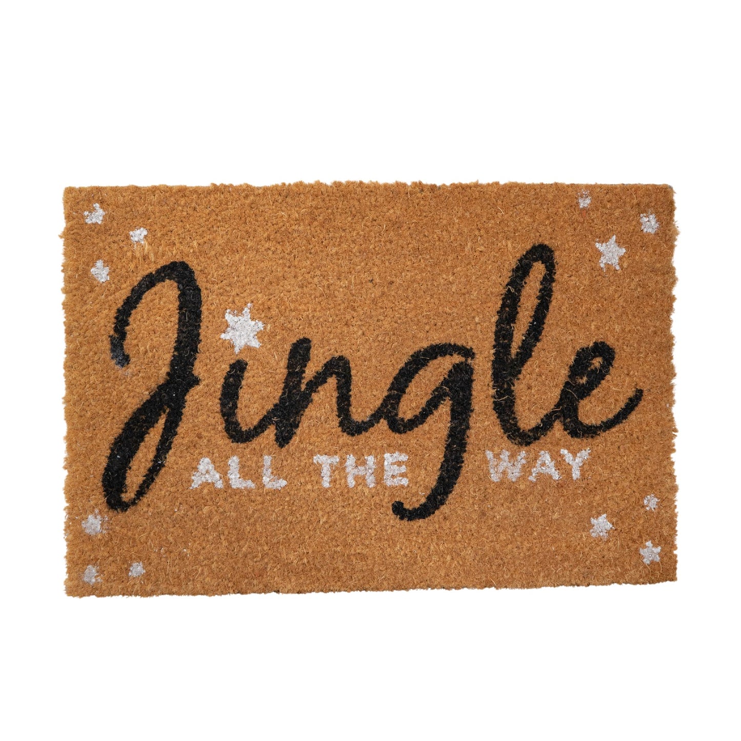 60cm x 40cm Jingle All The Way Coir Doormat with PVC Backing