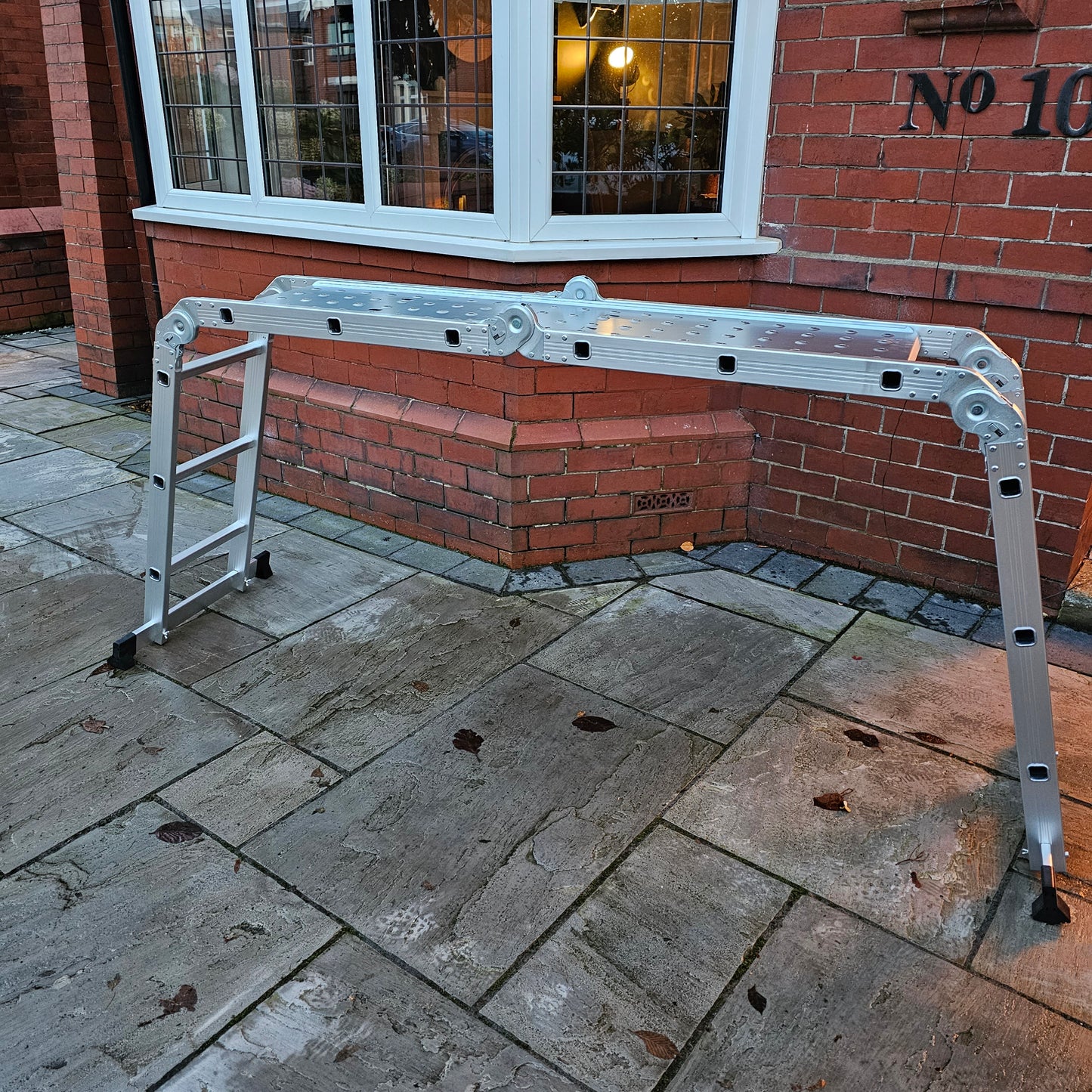 Factory Seconds 3.46m Lightweight Aluminium Folding Multi-position Work Platform Ladder