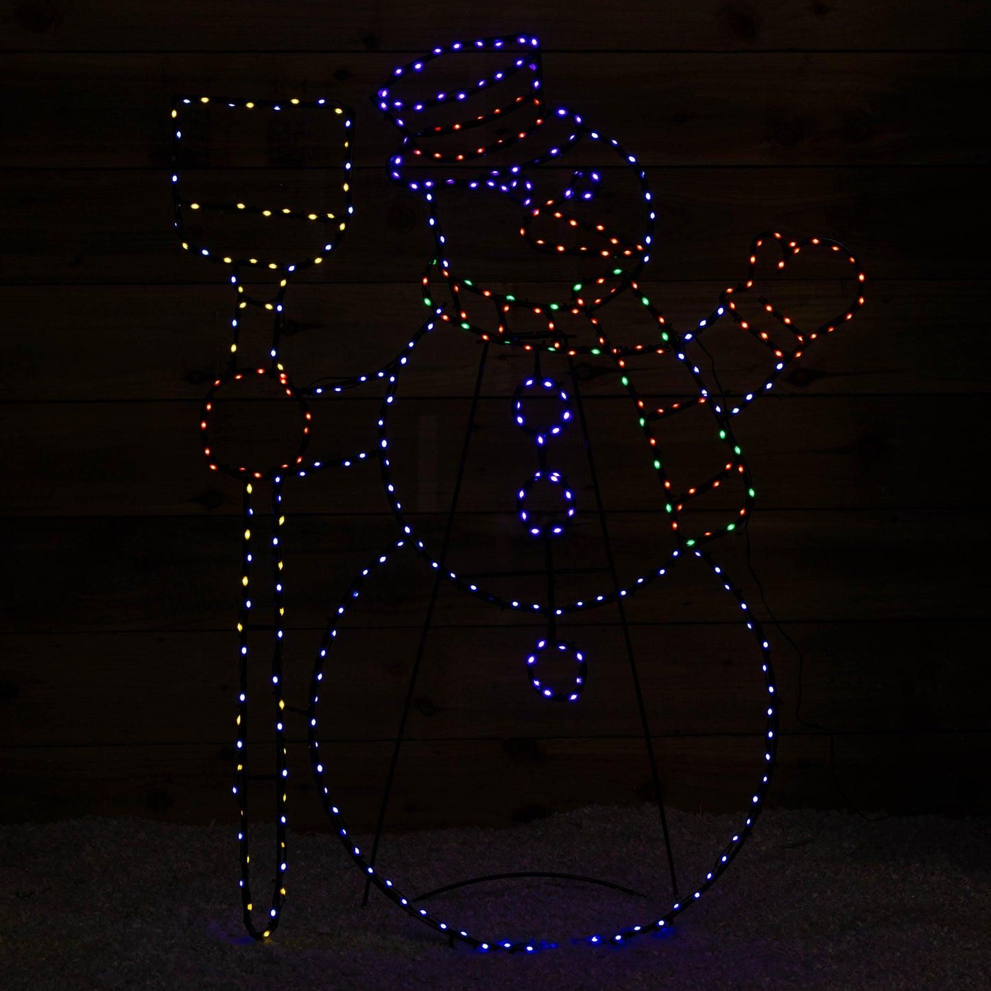 1m x 78cm Light up Standing Christmas Snowman with 390 Multi-Coloured LEDs