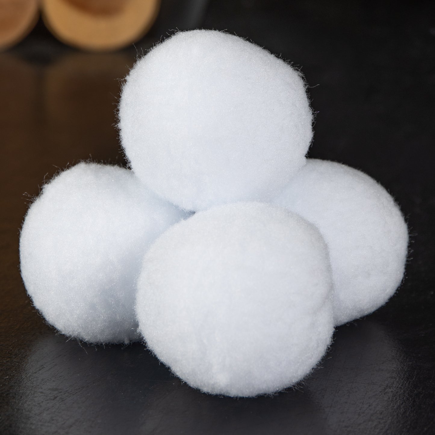 6cm 12 Pack of White Fabric Christmas Faux Snowballs