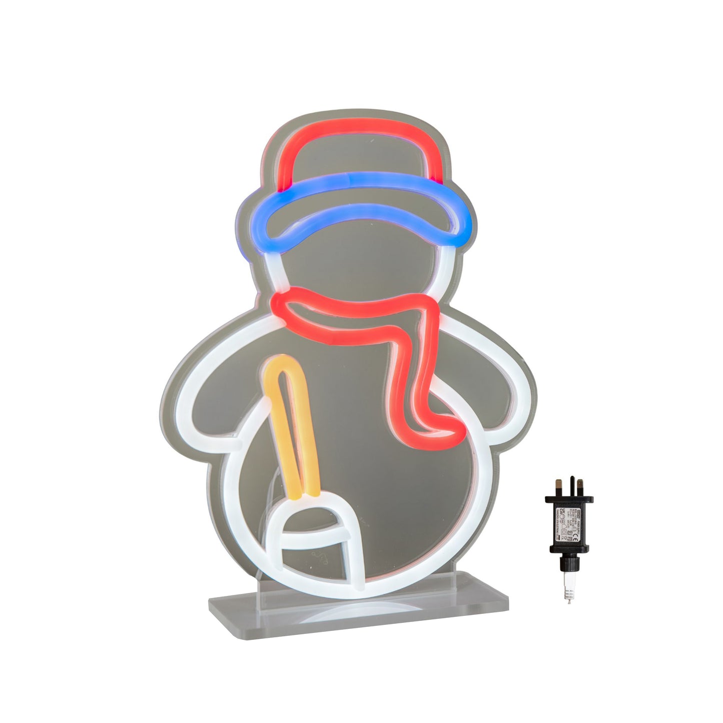 24cm Light up Christmas Snowman Table Top Neon Sign