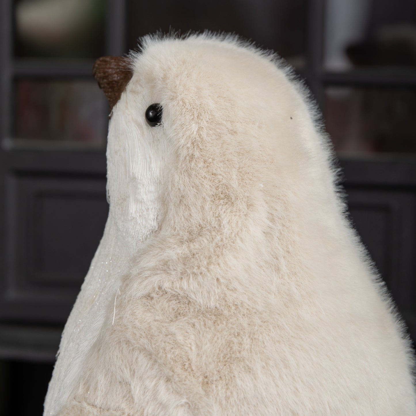 33cm Indoor Standing White Bristle Penguin Christmas Decoration