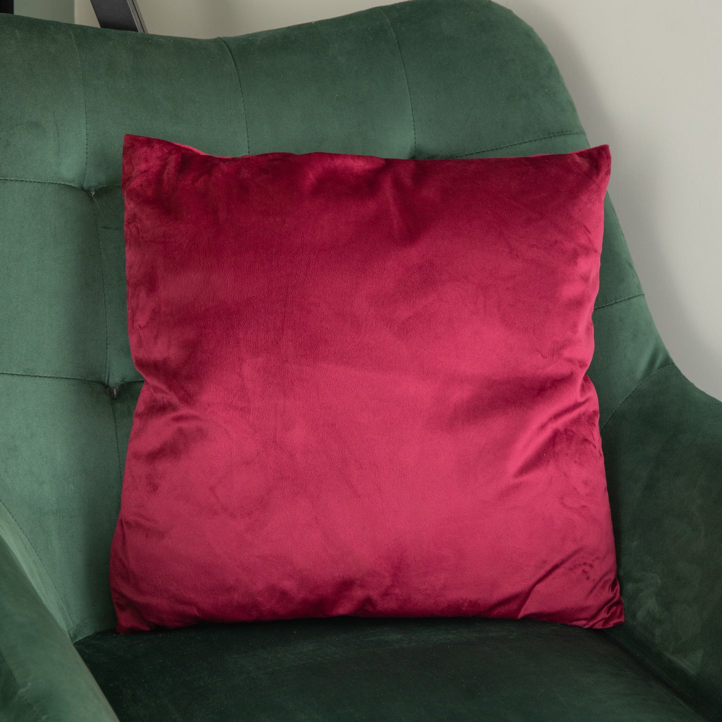 45 x 45cm Soft Fabric Christmas Reindeer Chair Cushion in Ruby Red