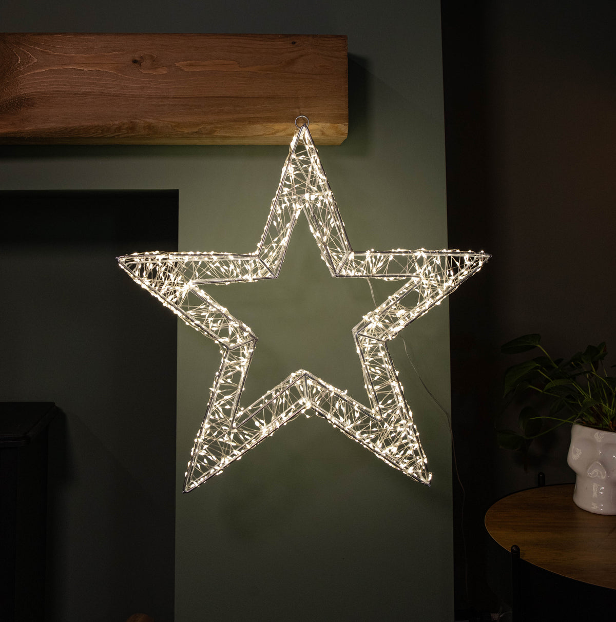 50cm Light up Dewdrop Christmas Star with 1440 Warm White LEDs & Timer Function
