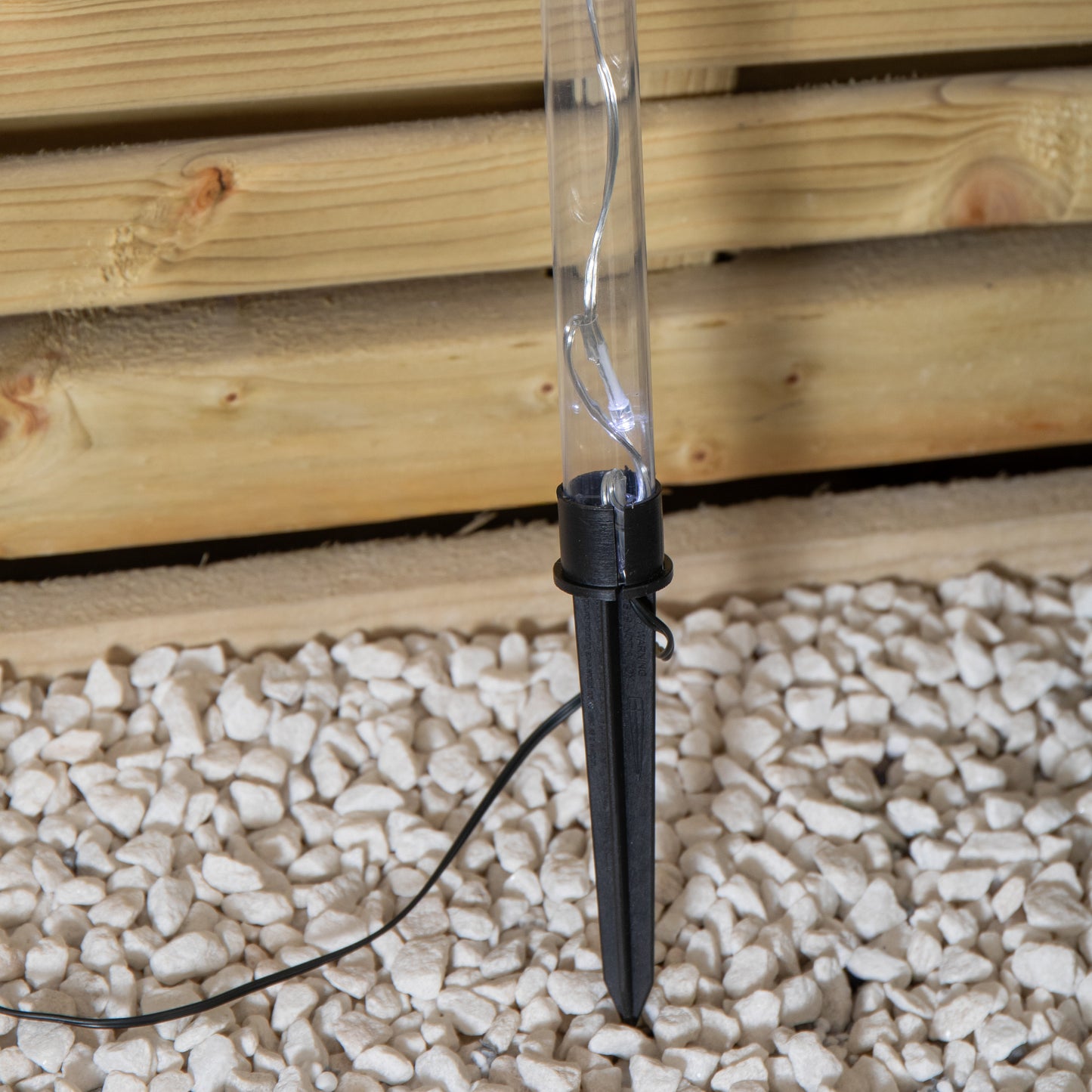 69cm Set of 4 Plastic Crystal Snowflake Pathfinder Christmas Lights with White LEDs