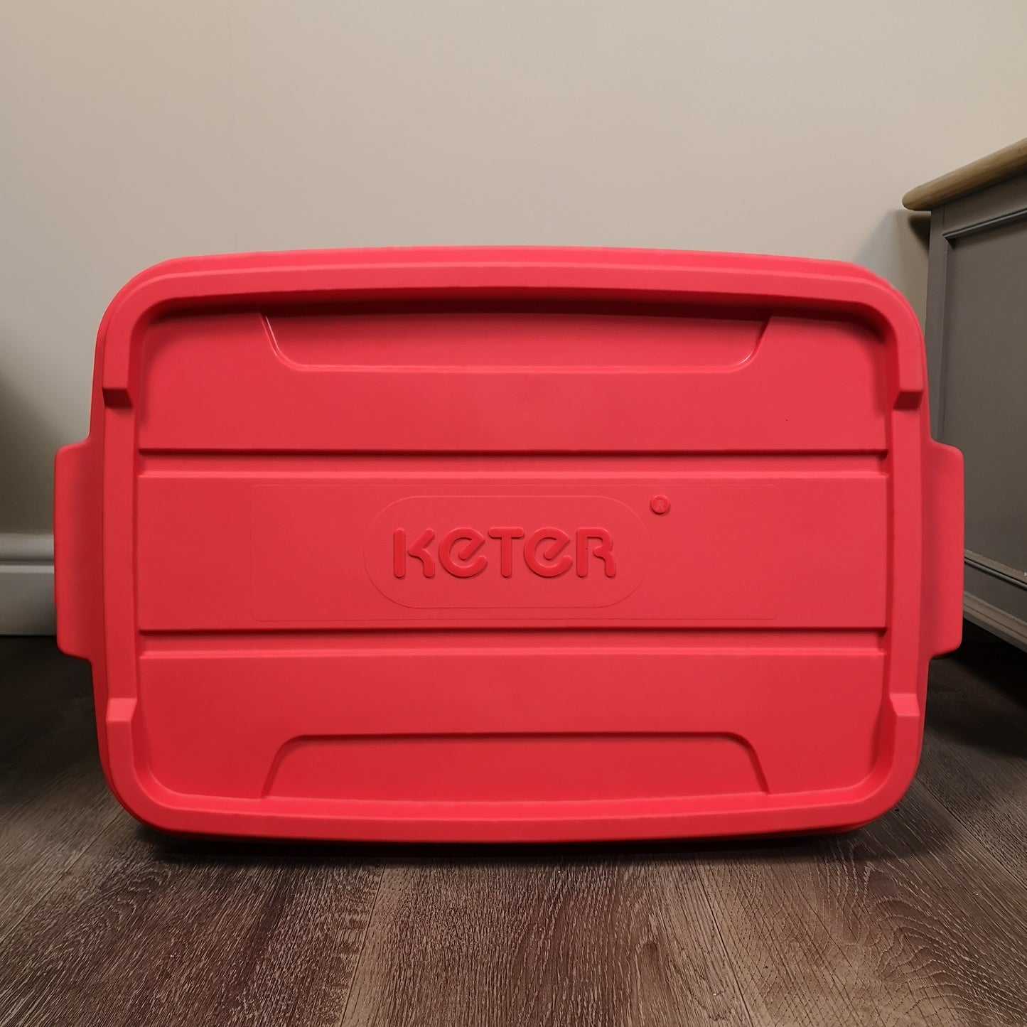 68L Black and Red Tuff Stackable Storage Box with Lid and Carry Handles