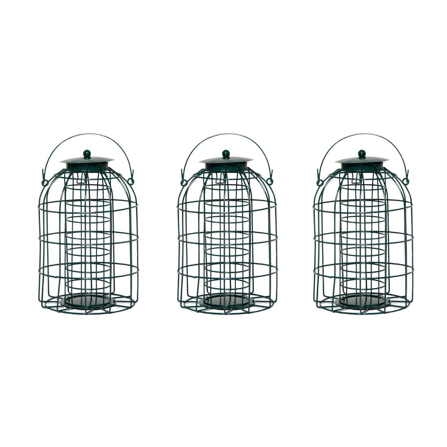 Pack of 3 Wild Bird Fat Ball Feeder with Squirrel Guard