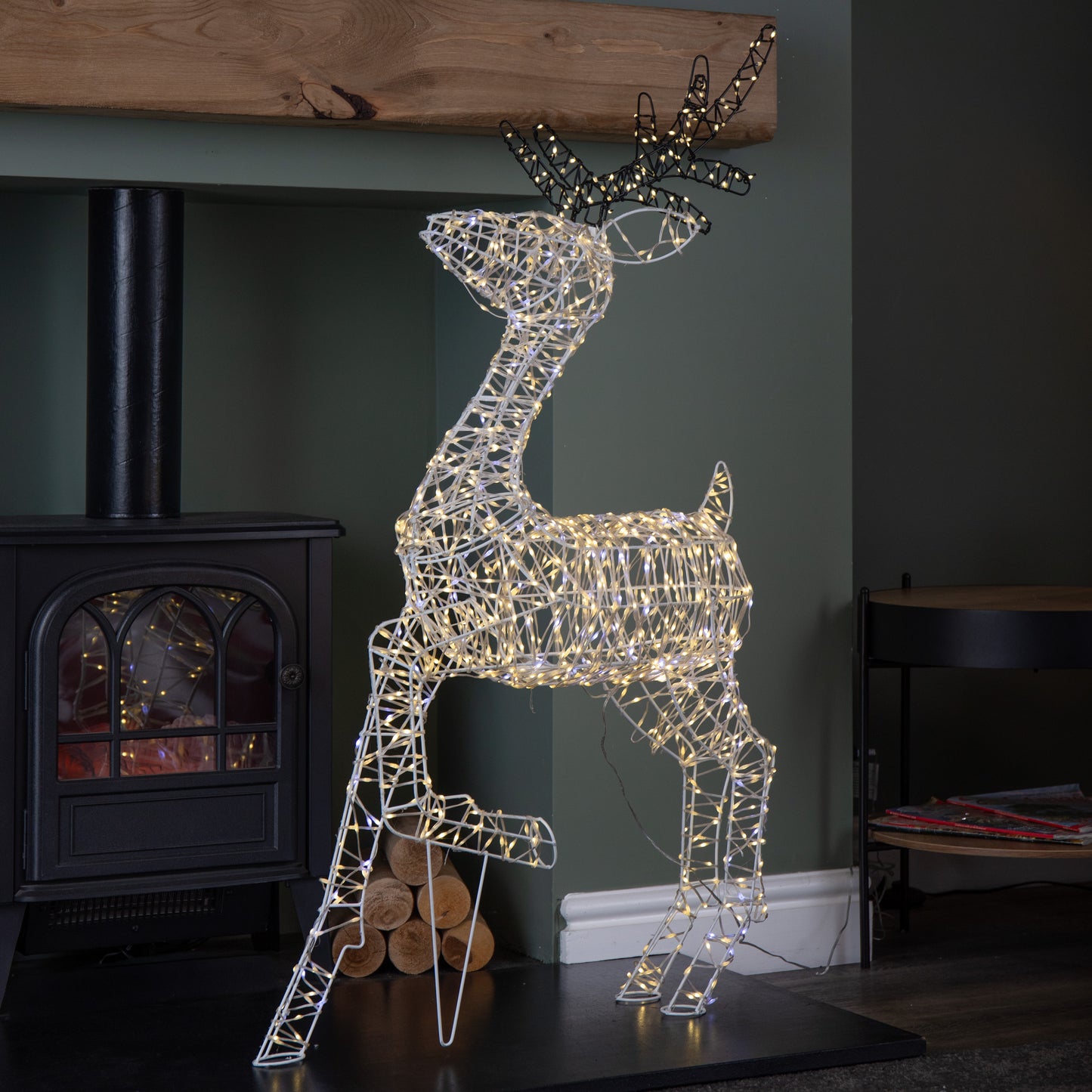 1.1m Light up FlexiBrights Christmas Reindeer with 1370 White and Warm White LEDs