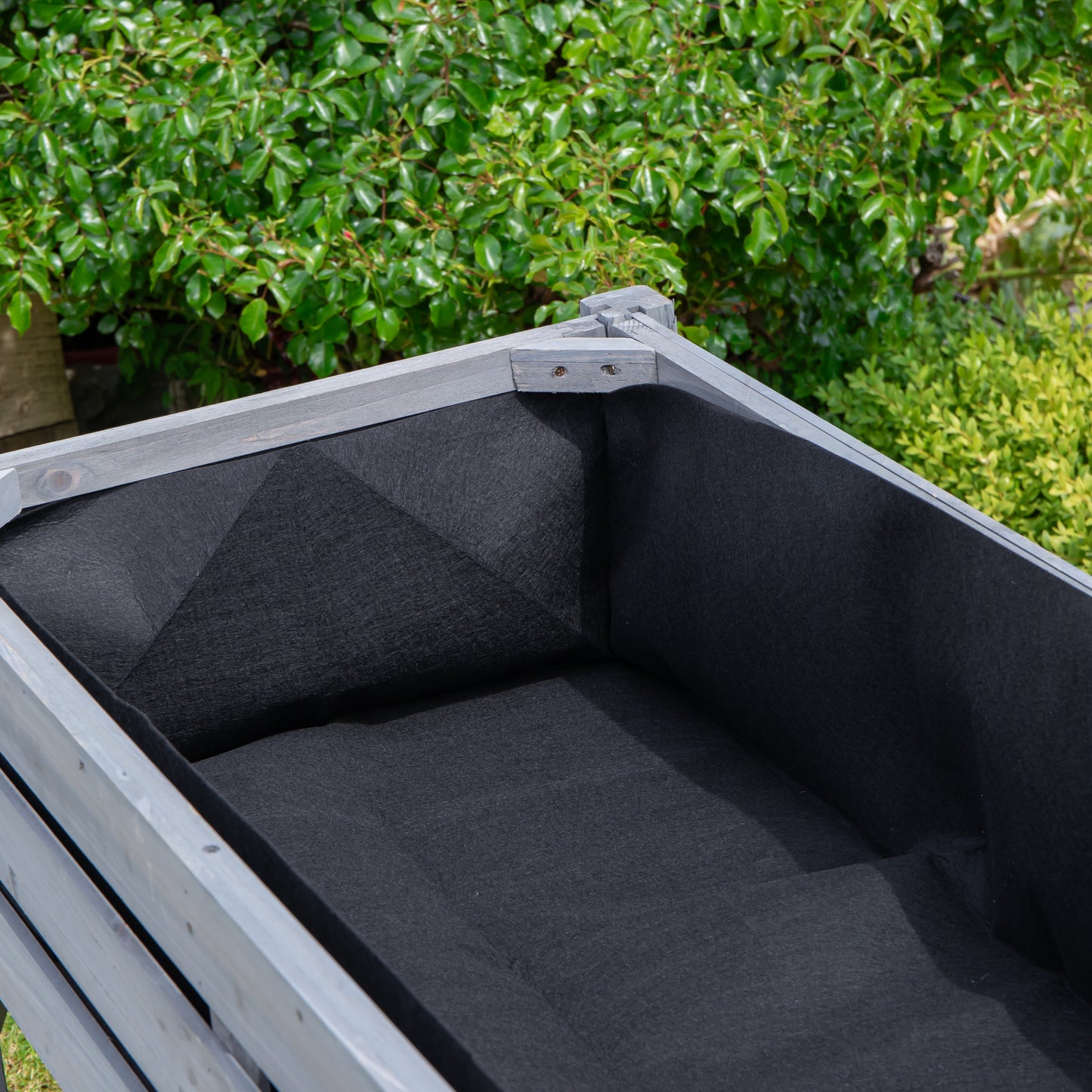 75 x 123cm Samuel Alexander Large Raised Grey Wooden Garden Bed Planter with Slatted Base