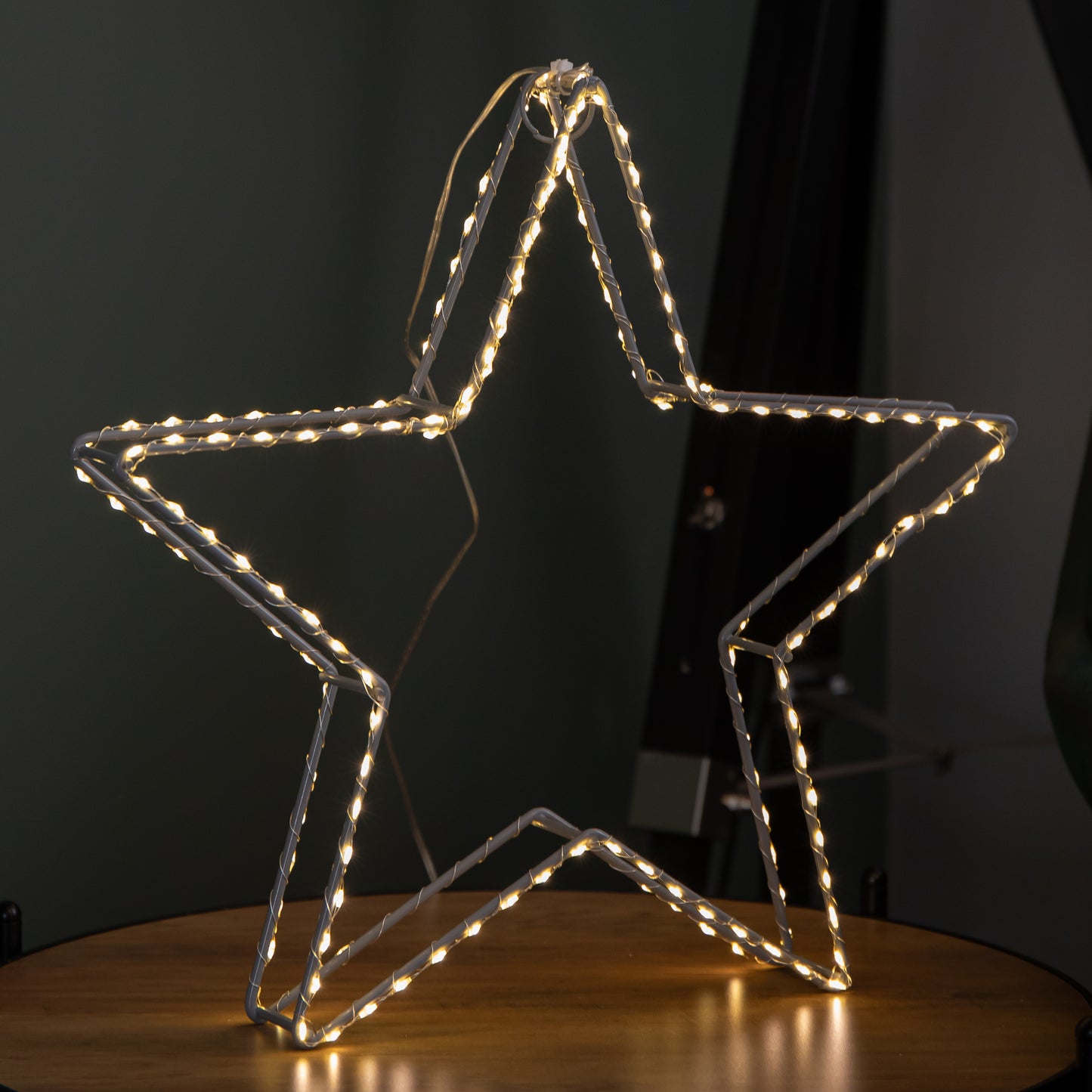 38cm LED Dewdrop Open Star Indoor Outdoor Christmas Decoration in Warm White
