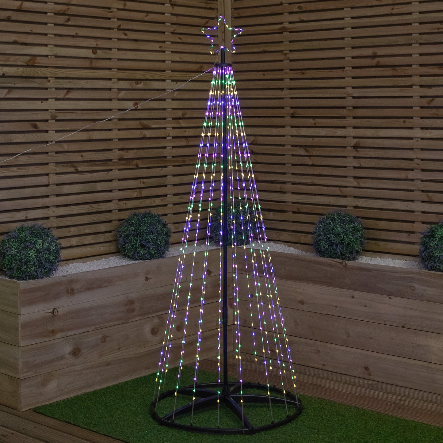 1.8m Light up Twinkle Christmas Maypole Tree with Multi-Coloured LEDs