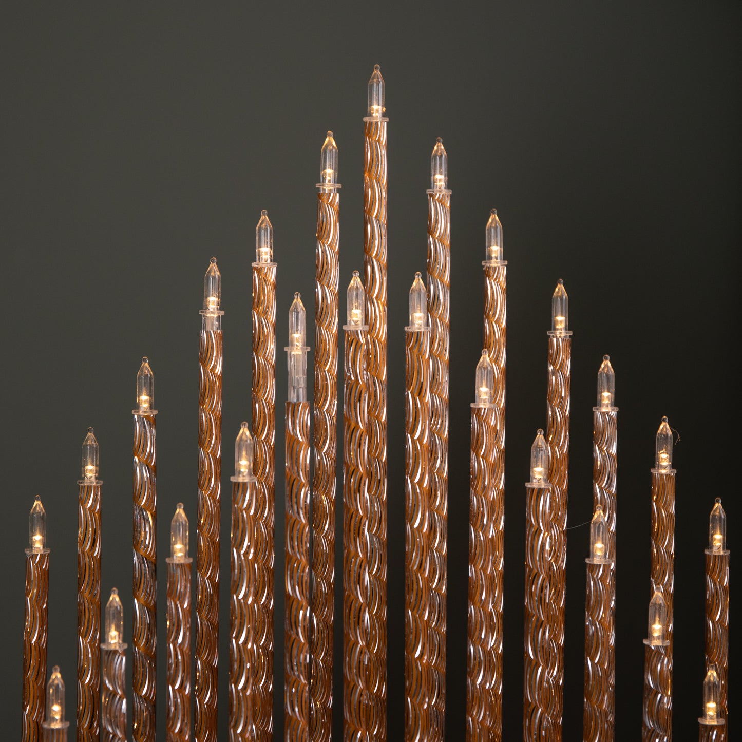 33cm Battery Operated Gold Light up Christmas Candle Bridge with 33 Warm White LEDs