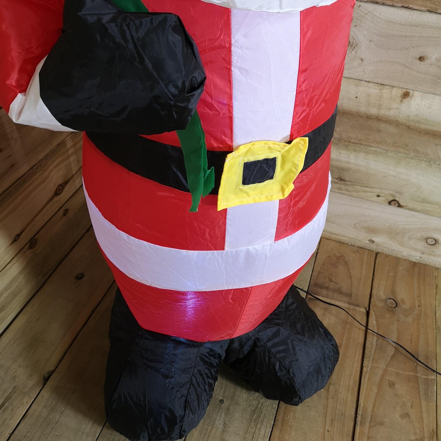 130cm (4ft) Inflatable LED Outdoor Christmas Standing Santa with Gift in Sack