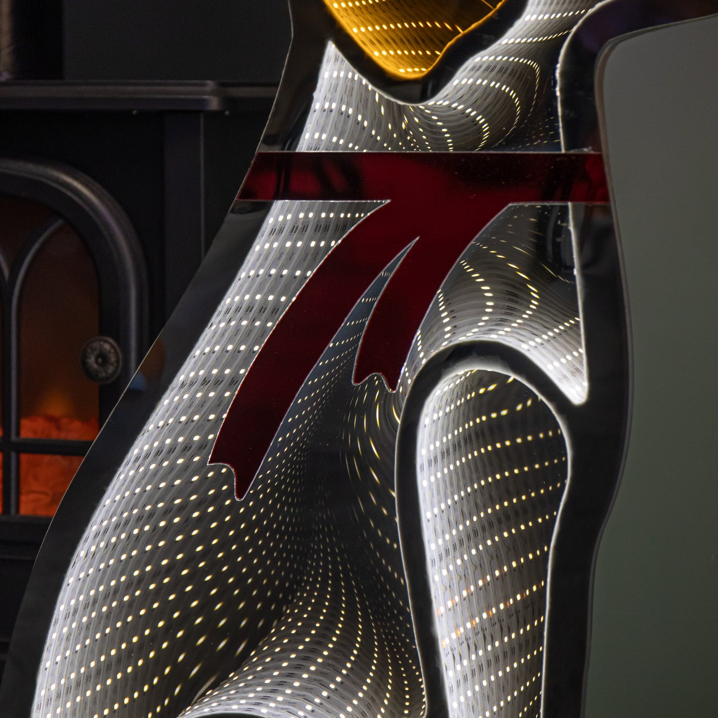 78cm LED Infinity Standing Dog Christmas Decoration with Metal Base in Warm White