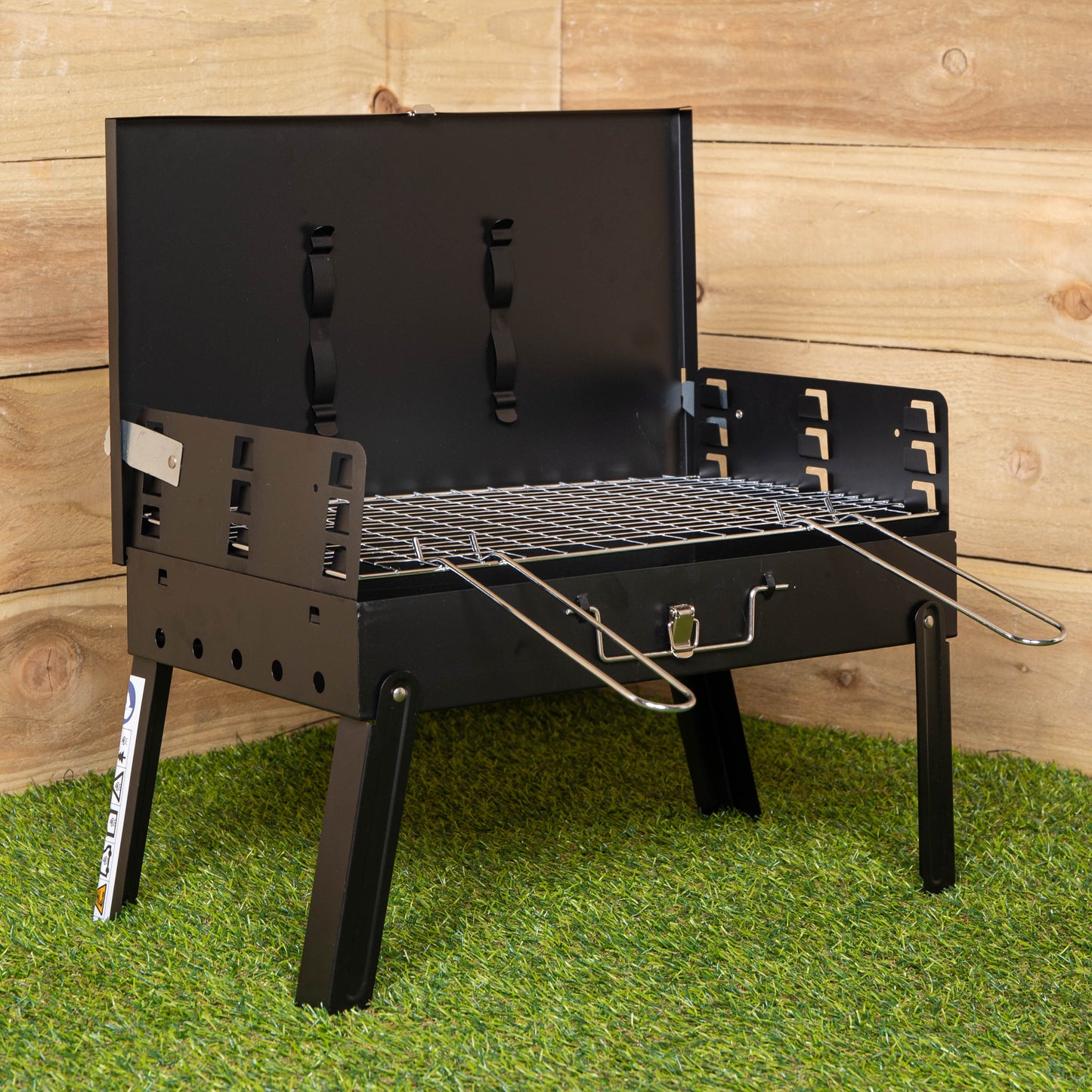 43cm x 26cm Folding Portable Camping Beach Barbecue BBQ with Wind Shield & Tools