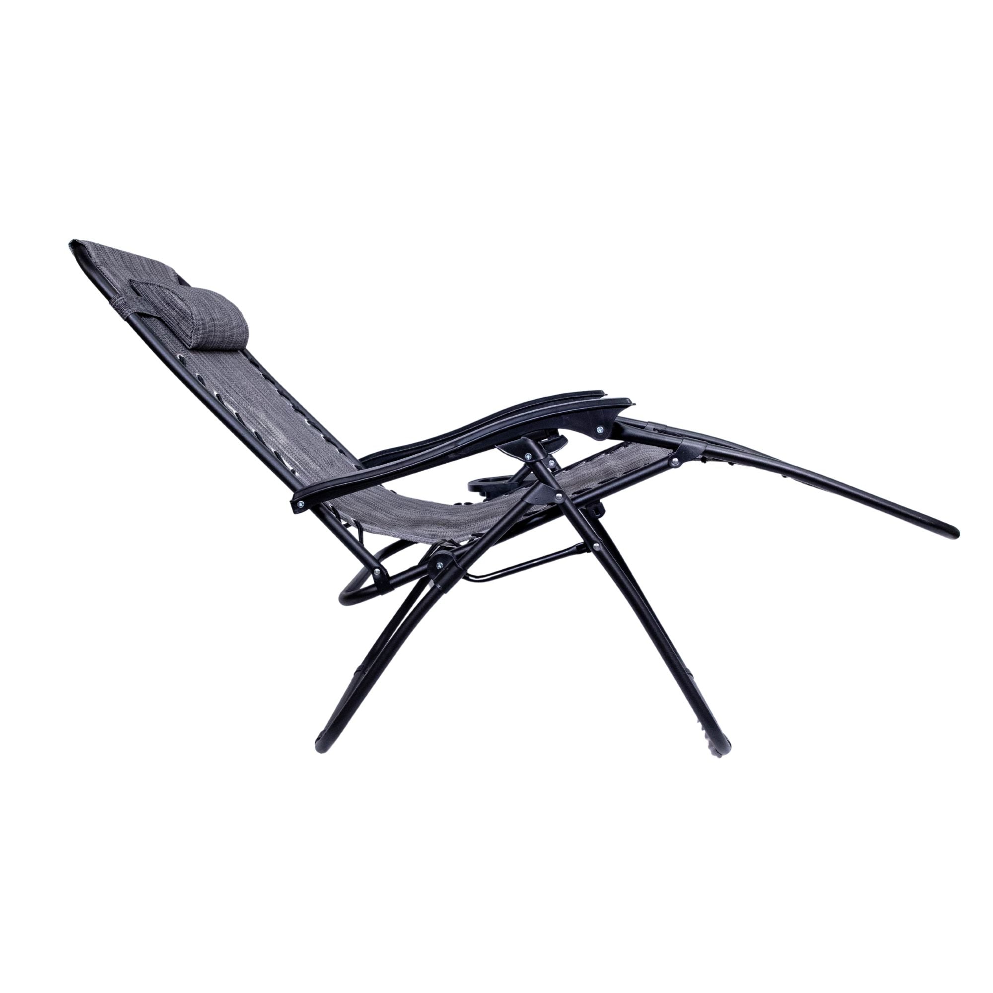 Multi Position Garden Zero Gravity Relaxer Chair Sun Lounger in Mixed Grey