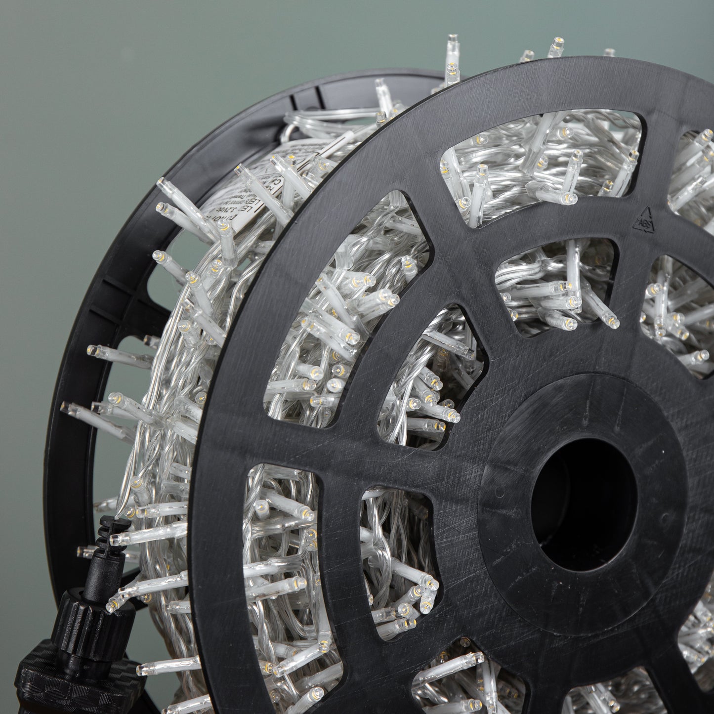 26cm x 9cm Black Plastic Christmas String Light Storage Reel