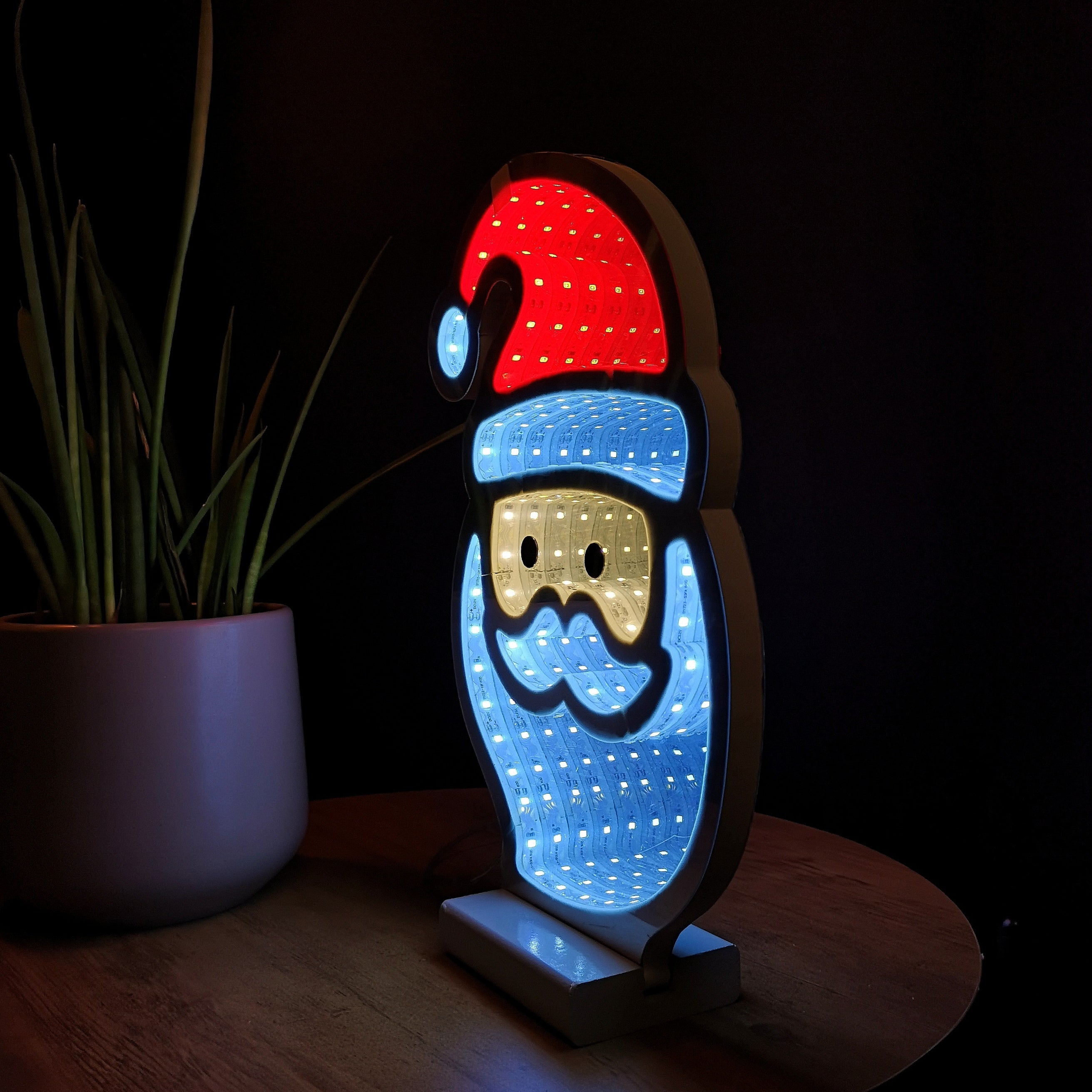 30cm Light up Santa Christmas Infinity Light Decoration with LEDs