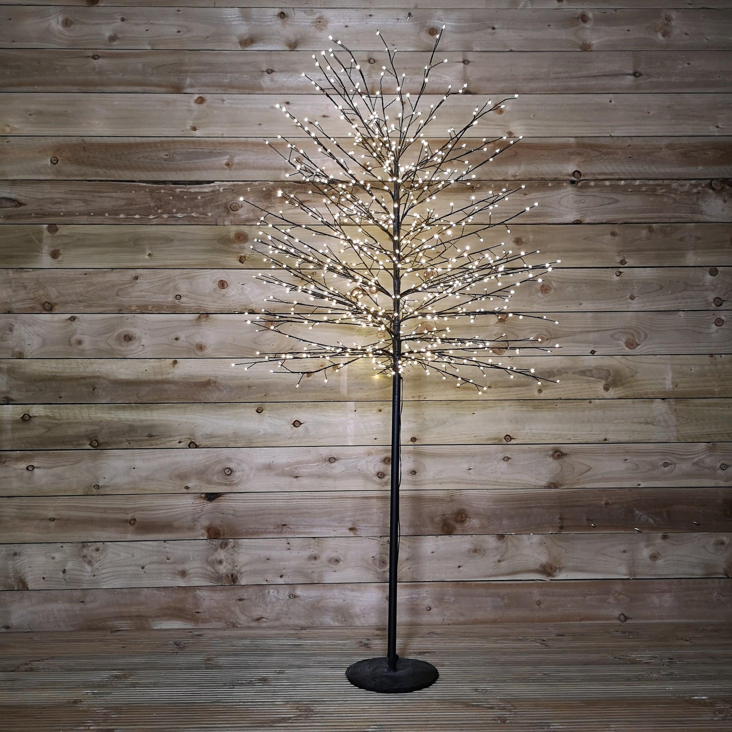 Factory Seconds: 1.8m 6ft Outdoor Black Micro Dot Christmas Blossom Tree with 900 Warm White LED