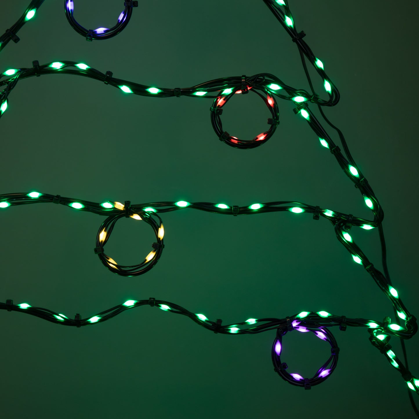 60cm x 46cm Light up FlexiBrights Christmas Tree Silhouette with 164 Multi-Coloured LEDs