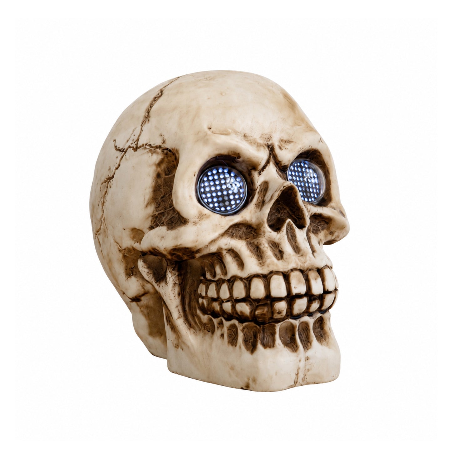 21cm Battery Powered Light up Blinking Skull Halloween Decoration with LEDs
