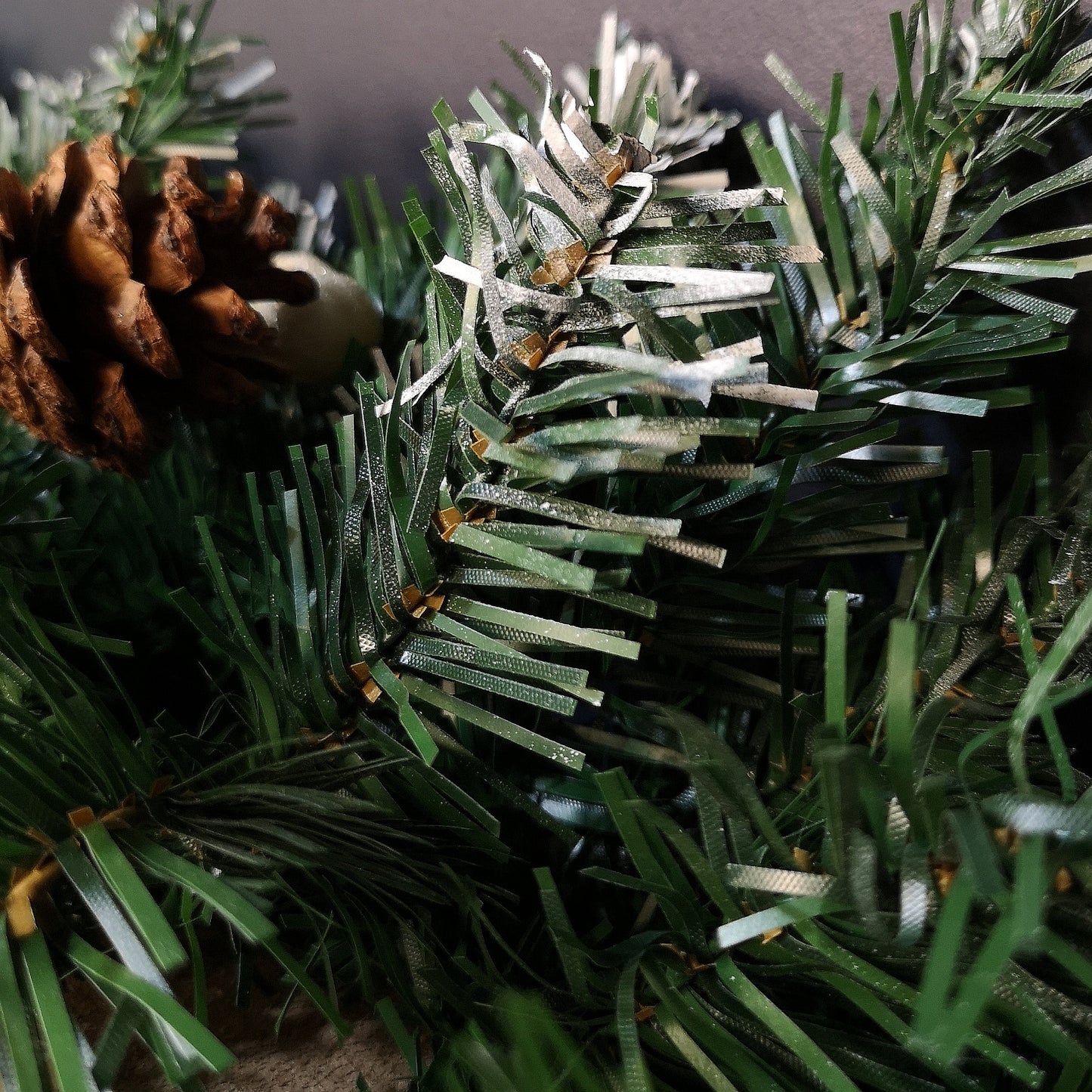 Premier 270cm (9ft) Christmas Garland Decoration Snow Tips White Berries & Cones