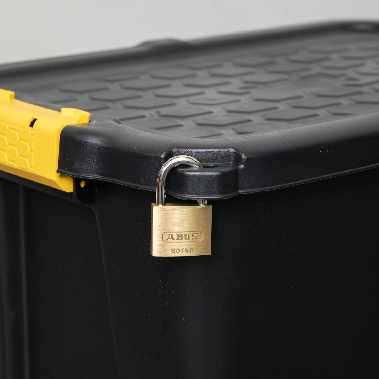 6 x 60L Heavy Duty Storage Tubs Sturdy, Lockable, Stackable and Nestable Design Storage Chests with Clips in Black