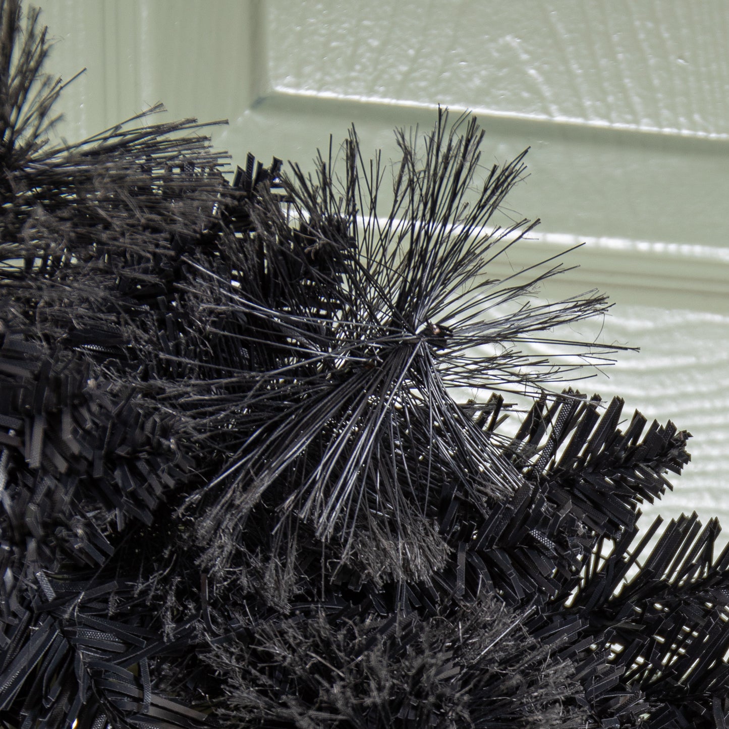 50cm Plain Black Tipped Hanging Christmas & Halloween Artificial Wreath