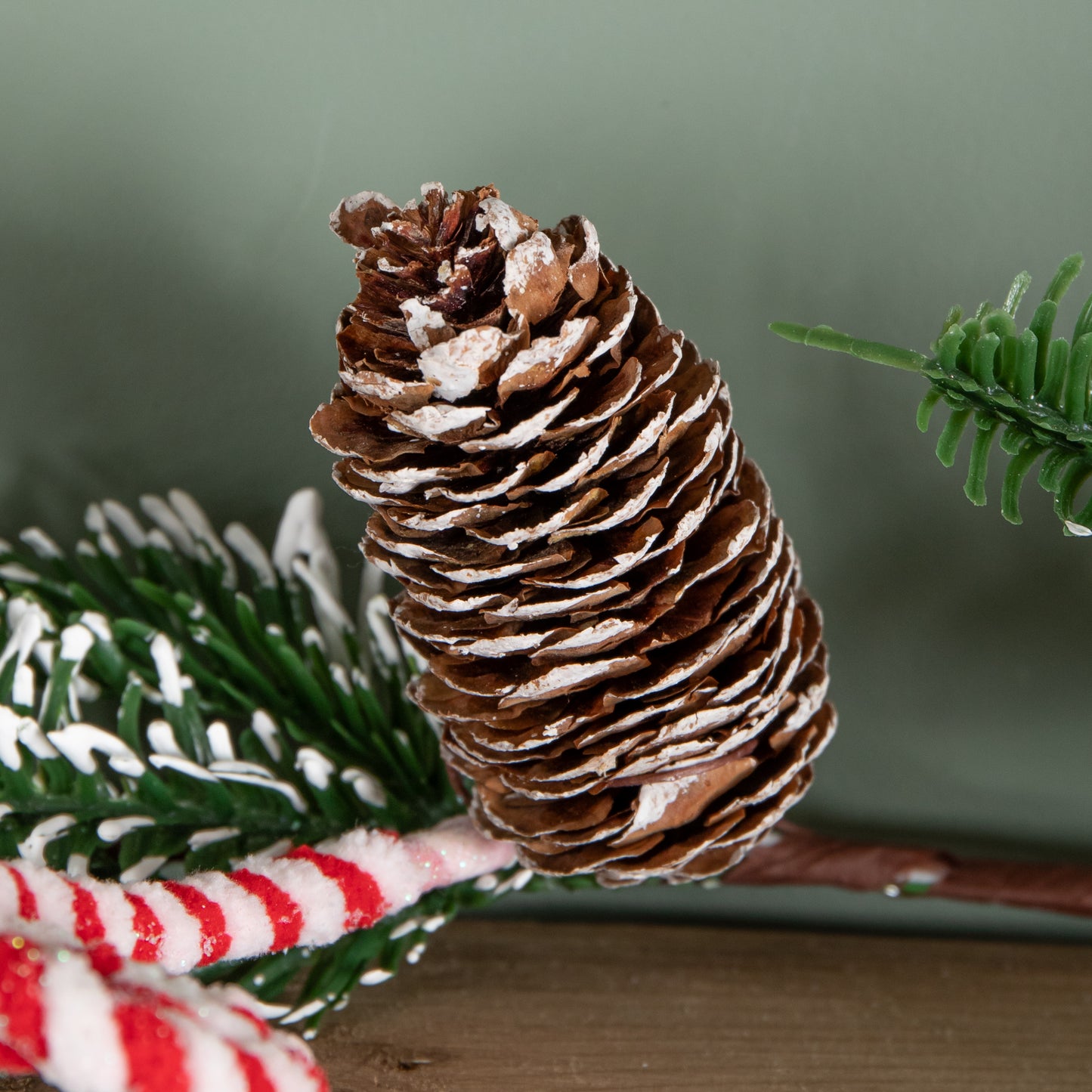 1.3m Candy Swirls Christmas Garland with Frosted Pinecones and Candy Canes