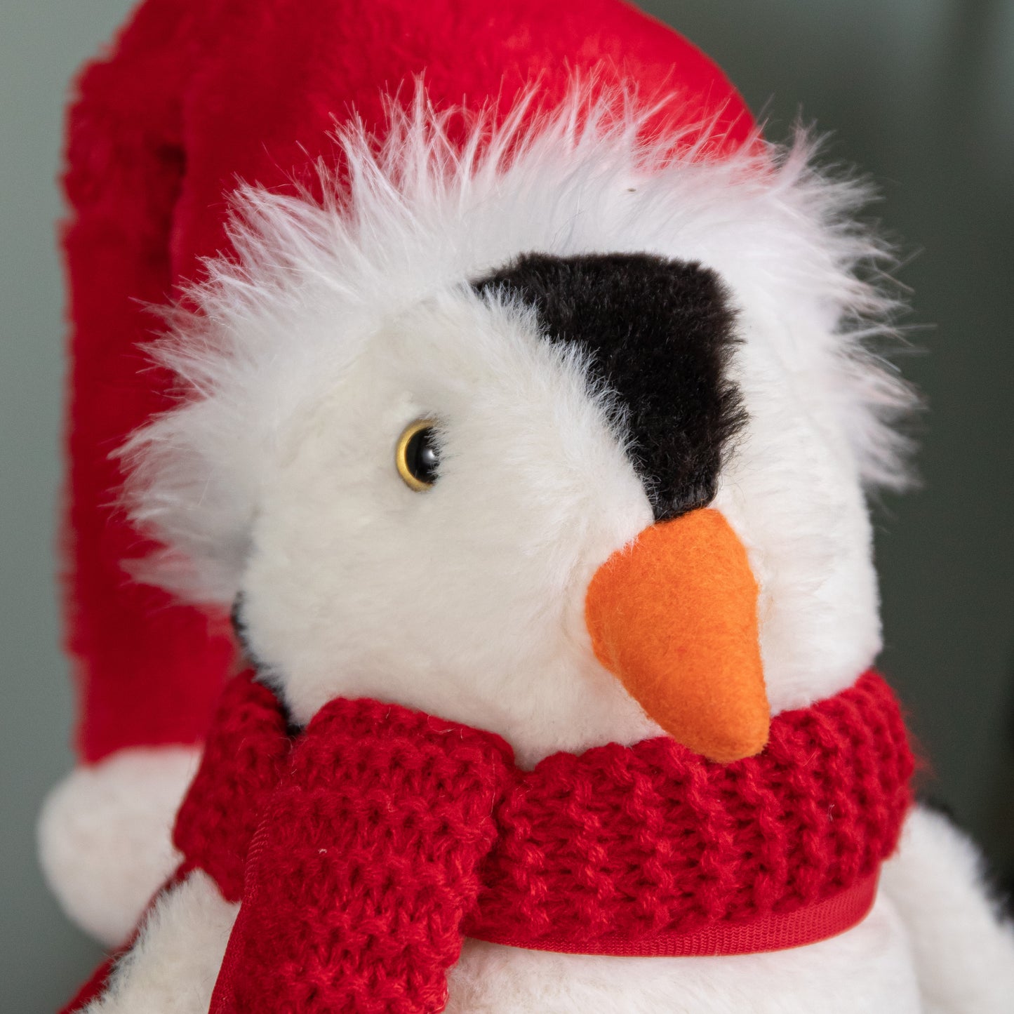 30cm Soft Cuddly Puppa Penguin Christmas Decoration with Santa Hat