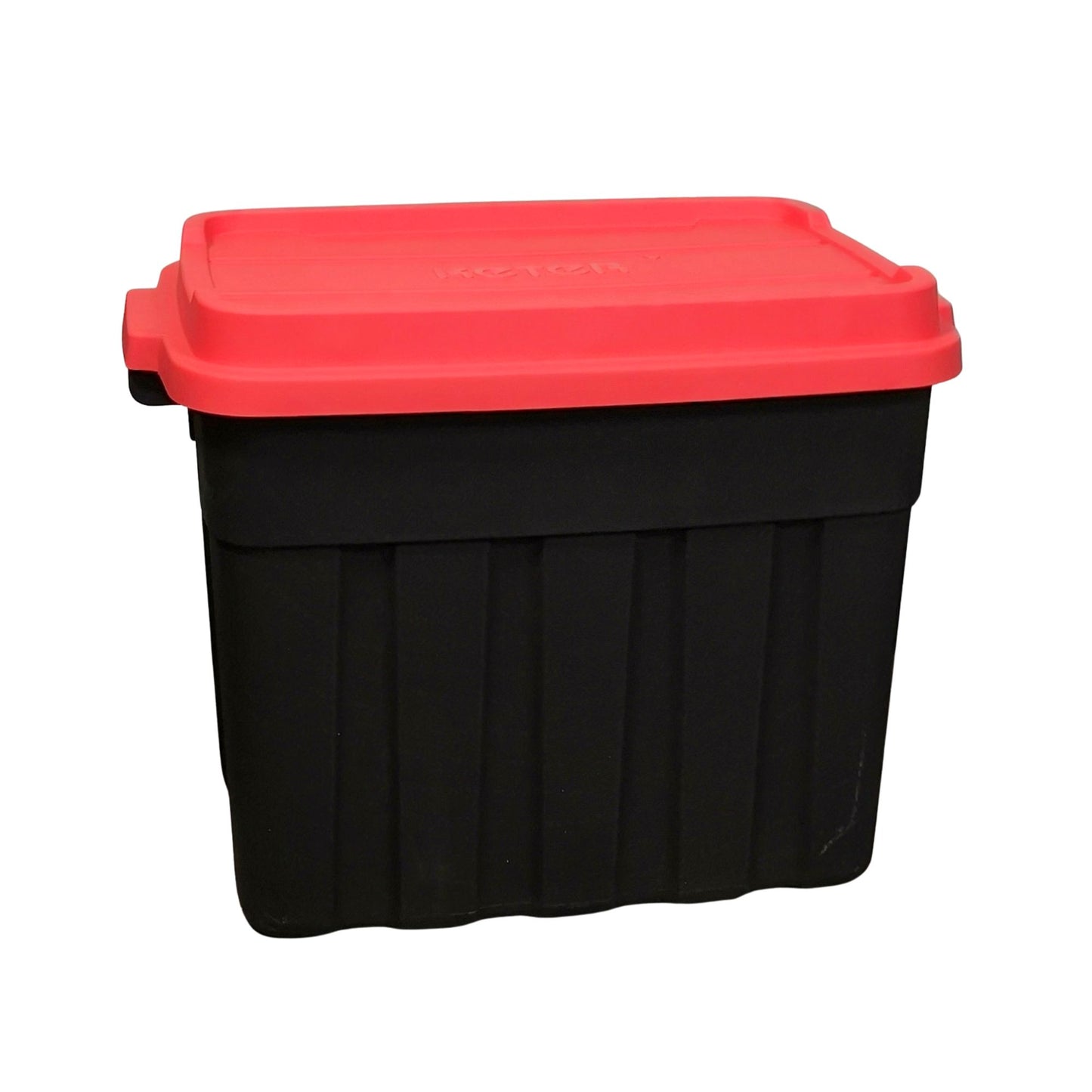 68L Black and Red Tuff Stackable Storage Box with Lid and Carry Handles