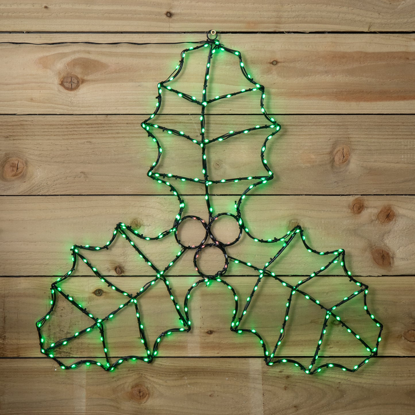 64cm Light up FlexiBrights Christmas Holly and Berries Decoration with 268 Green & Red LEDs