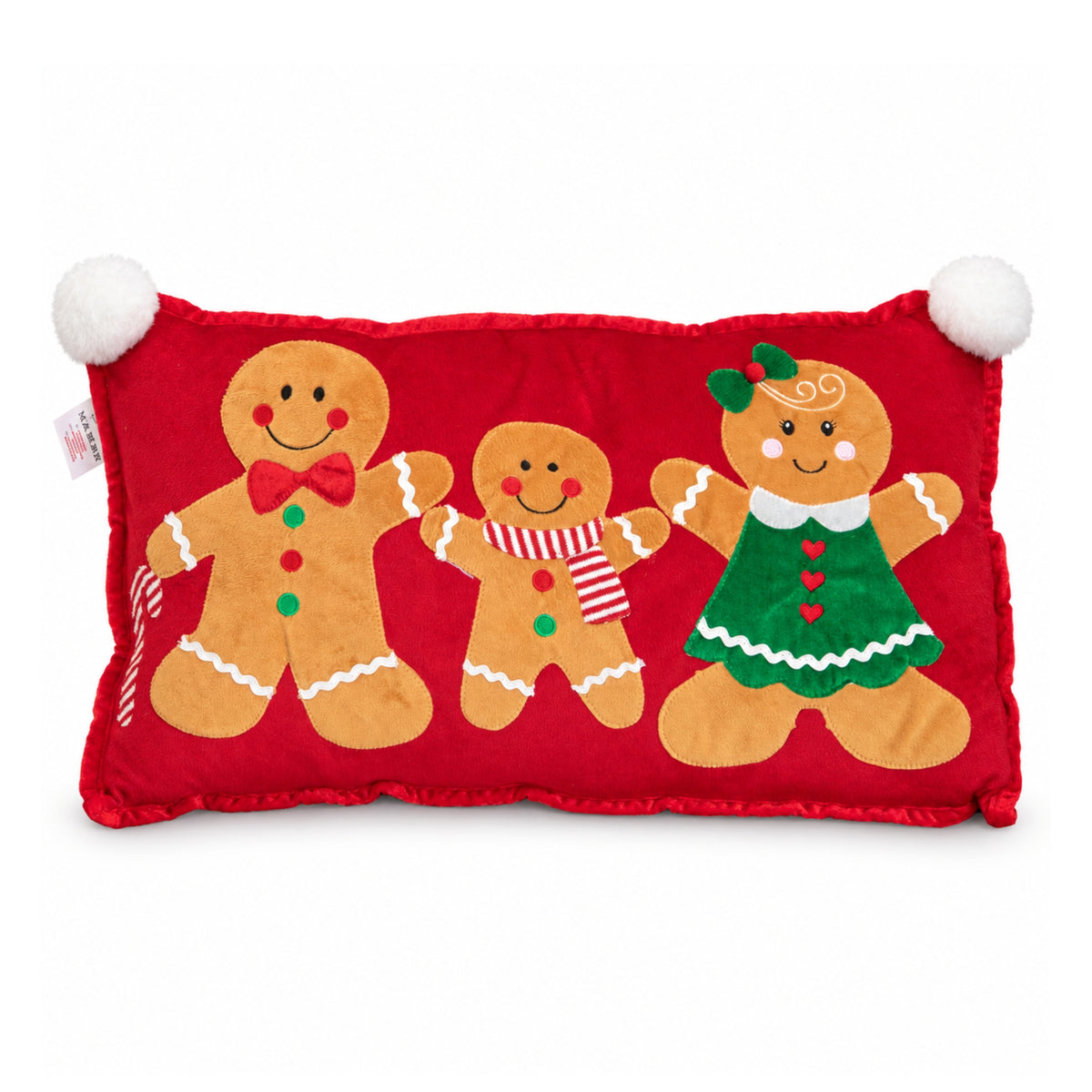 30cm x 55cm Gingerbread Family Christmas Decorative Cushion