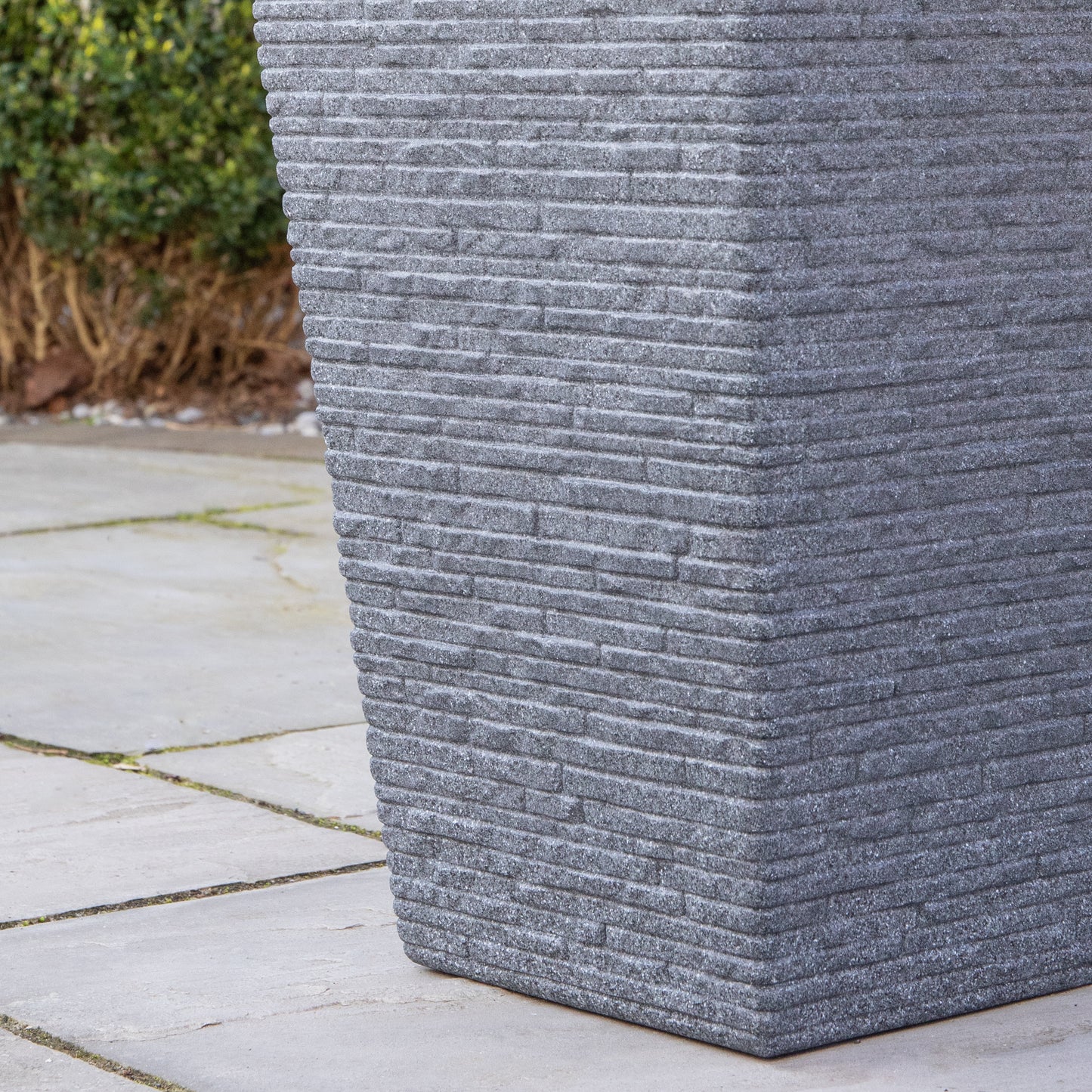 45cm Tall Plastic Ash Grey Slate Effect Garden Patio Trough