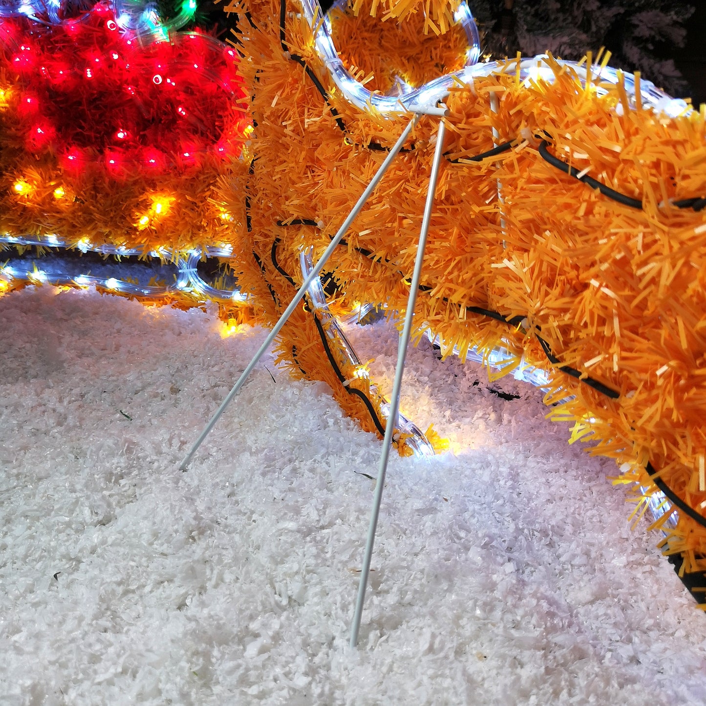 2.3m LED Tinsel Garland Santa with Sleigh and Reindeer Rope Light Christmas Decoration